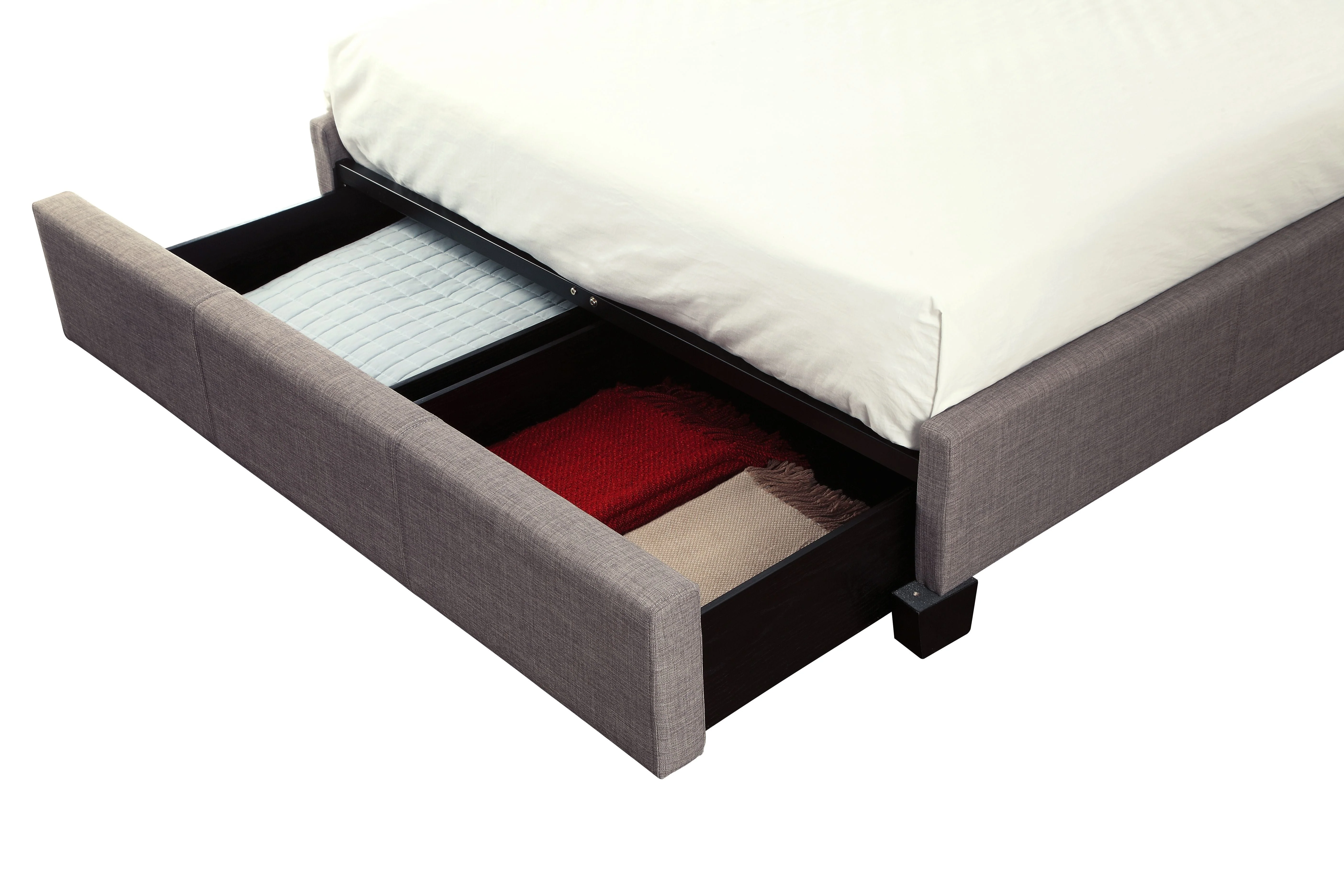 Royal Tufted Footboard Storage Bed in Dolphin Linen - Image 7