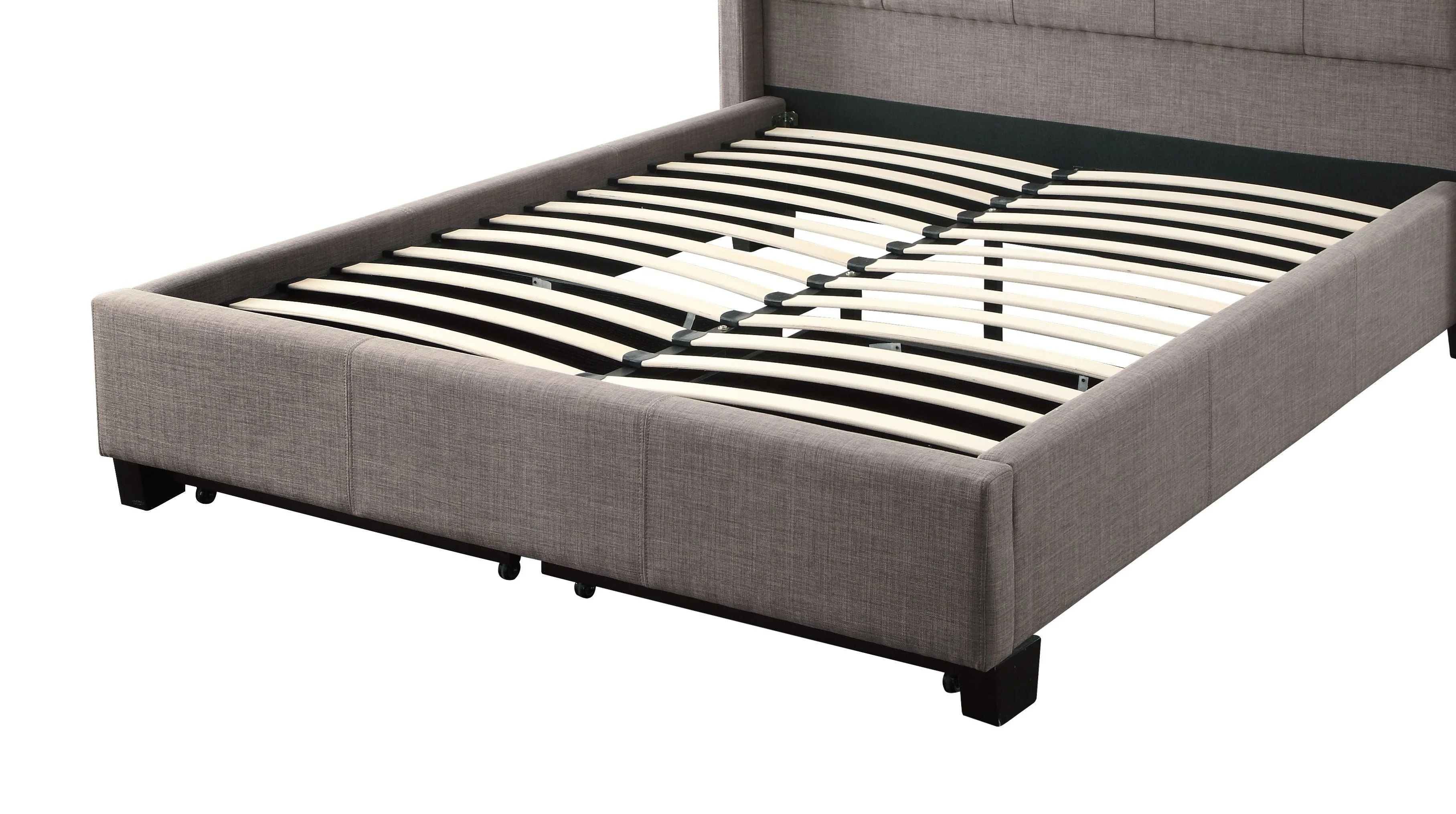 Royal Tufted Footboard Storage Bed in Dolphin Linen - Image 8