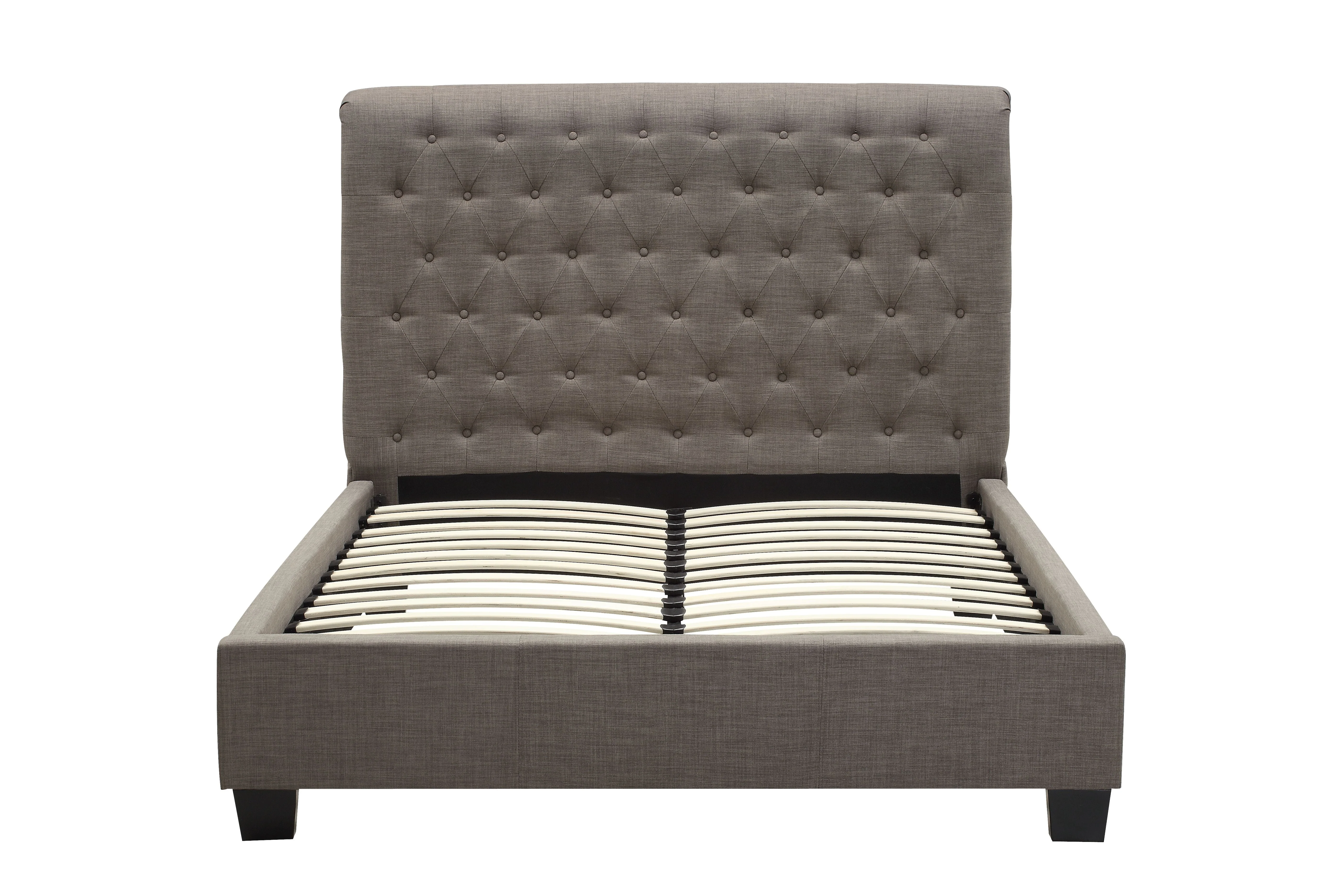Royal Tufted Platform Bed in Dolphin Linen - Image 5
