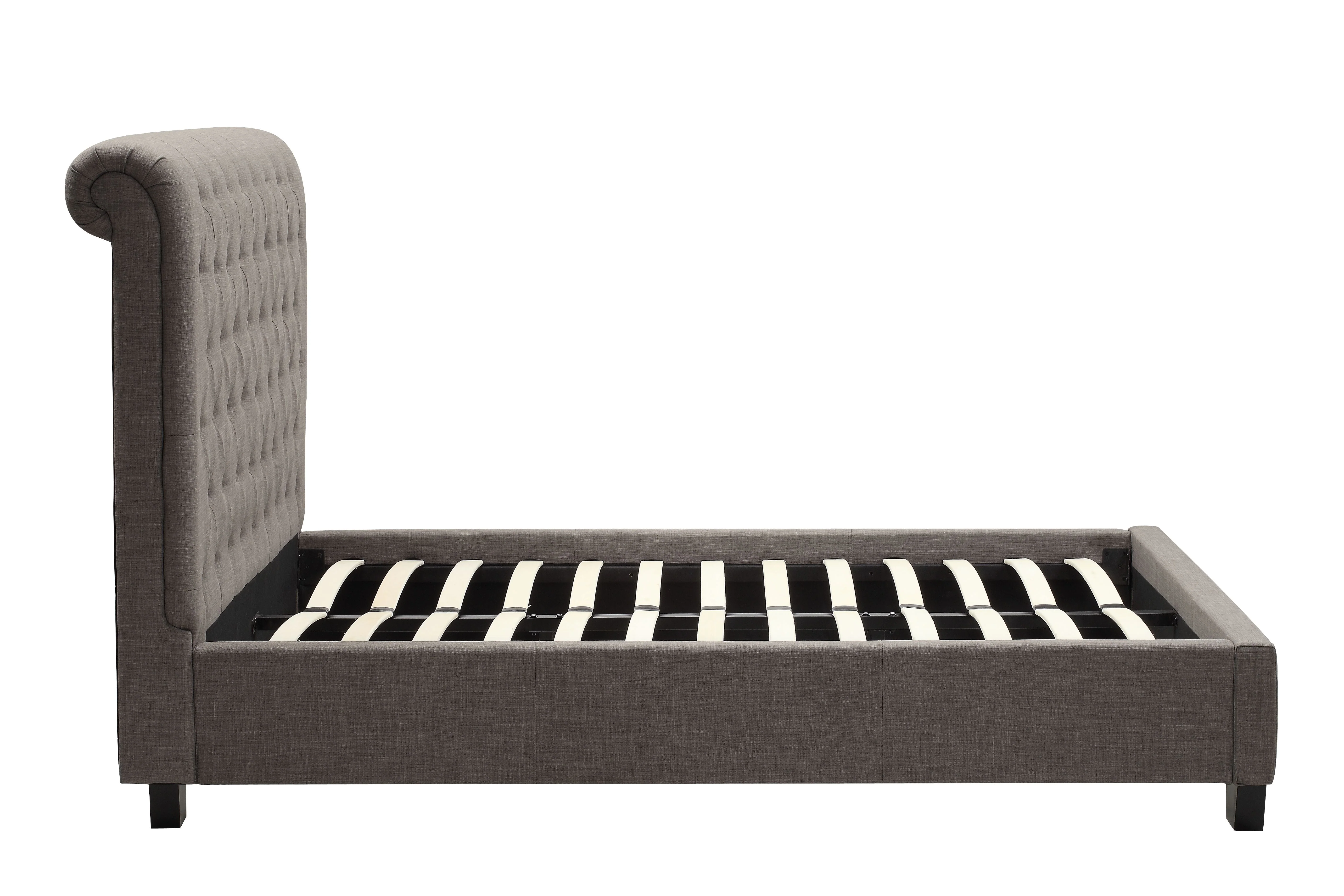 Royal Tufted Platform Bed in Dolphin Linen - Image 7