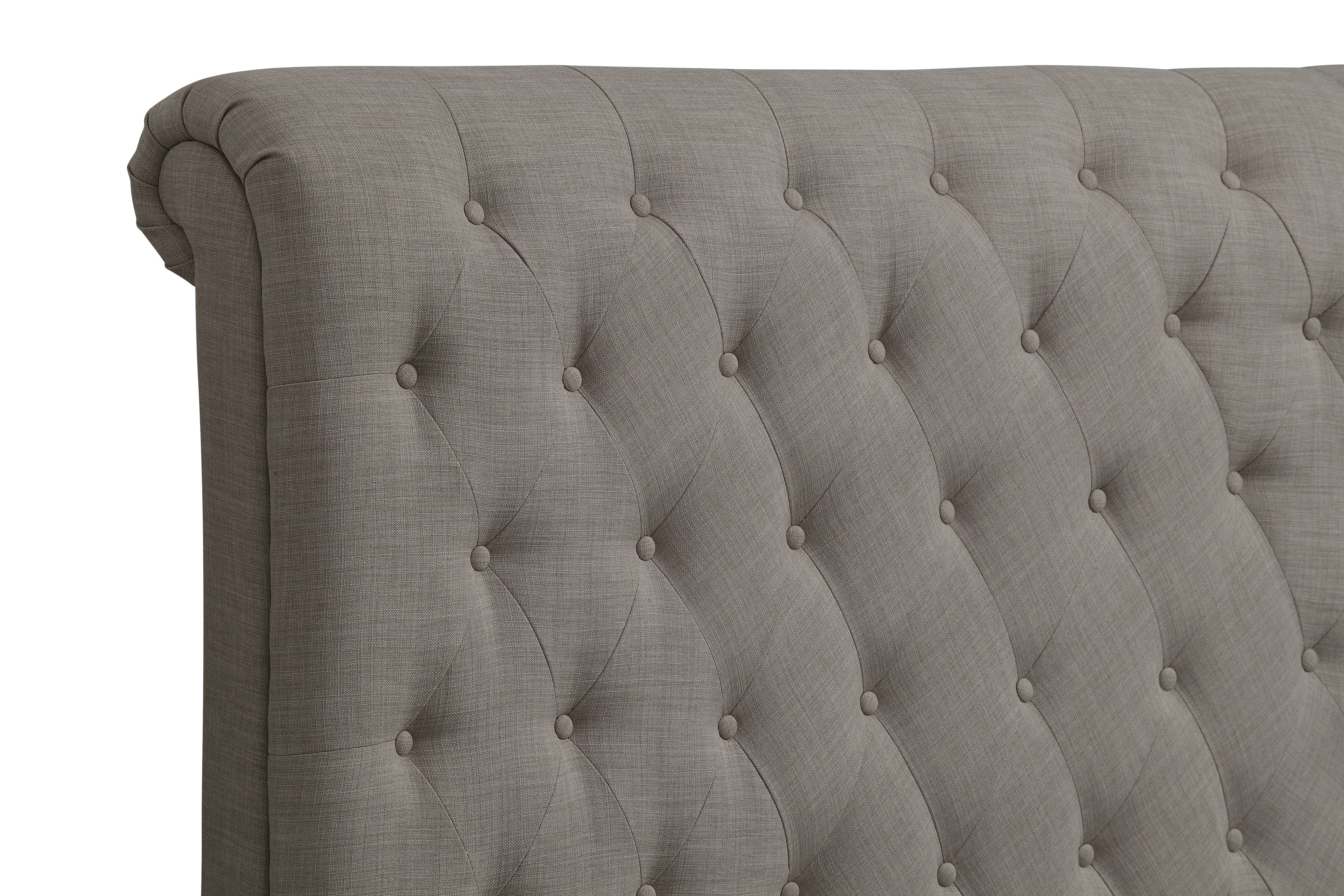 Royal Tufted Upholstered Headboard in Dolphin Linen - Image 4