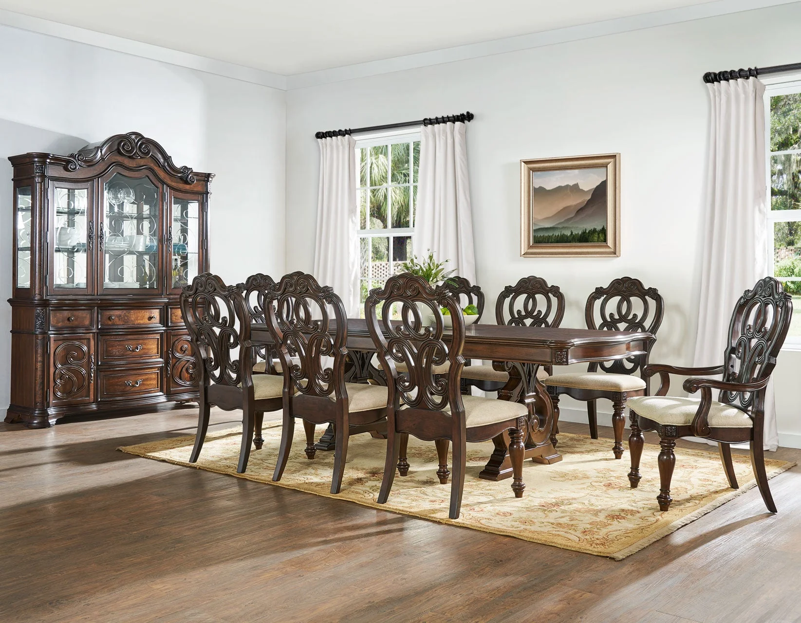 Royale Brown Pecan Dining Room Set