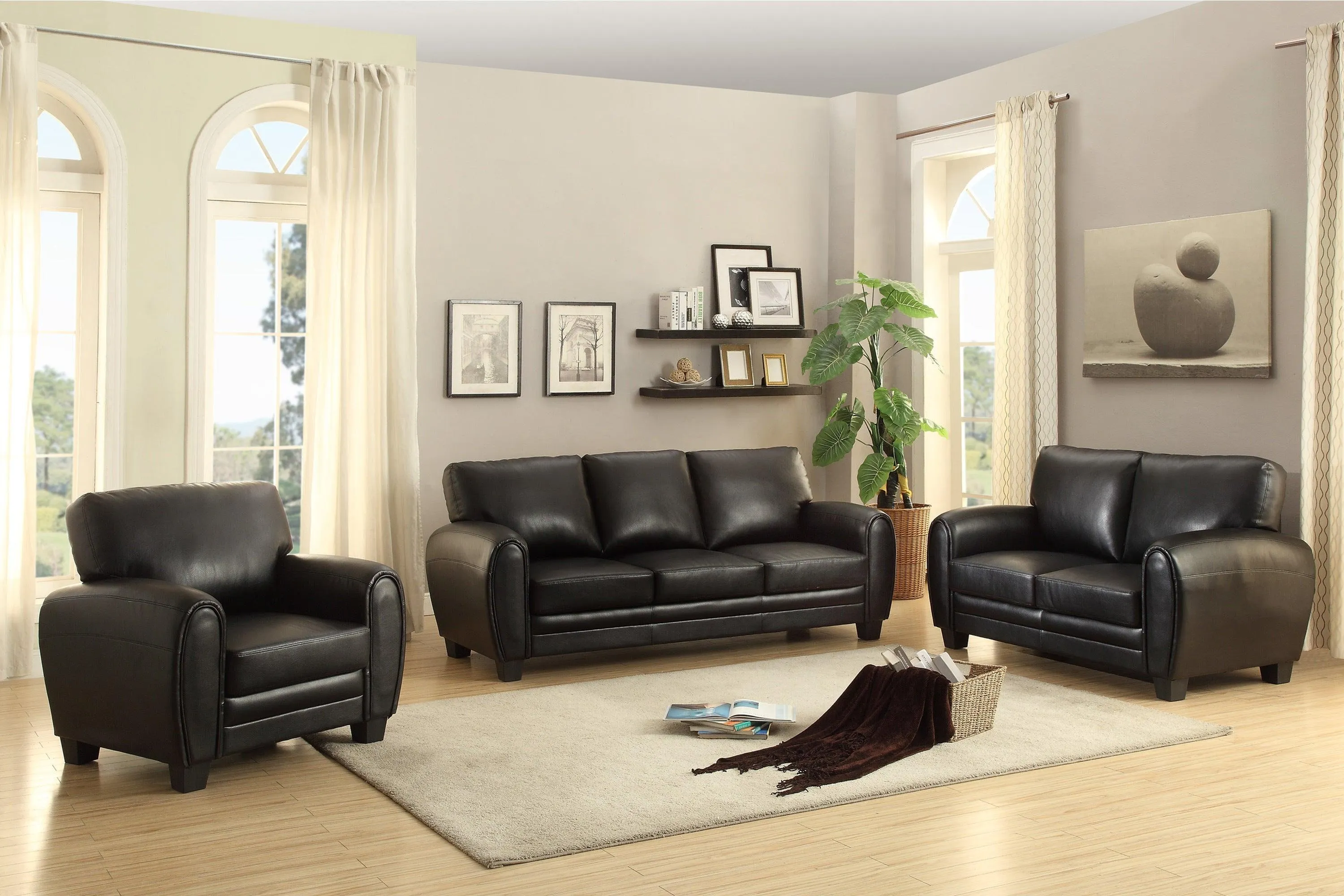 Rubin Black Faux Leather Chair - Image 3