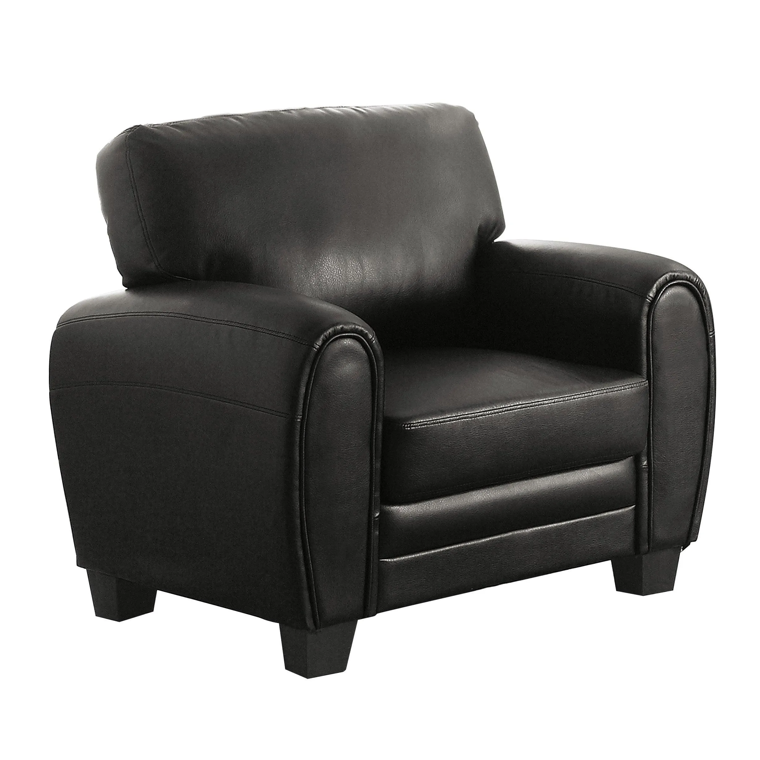Rubin Black Faux Leather Chair - Image 4