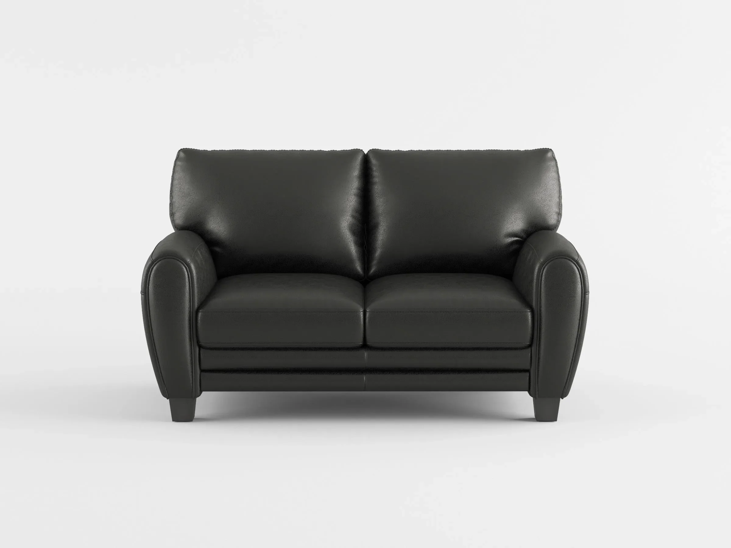 Rubin Black Faux Leather Loveseat - Image 4