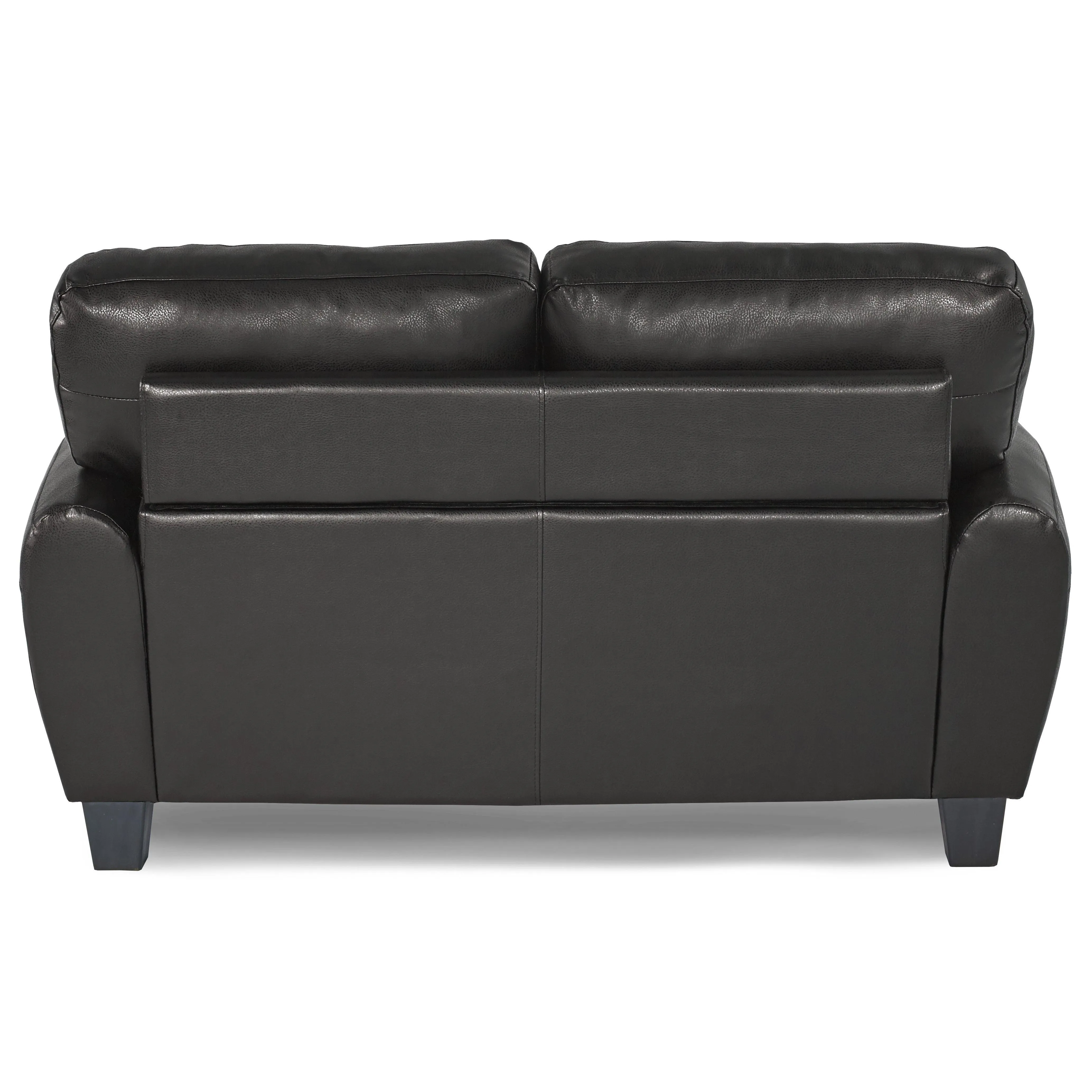 Rubin Black Faux Leather Loveseat - Image 6