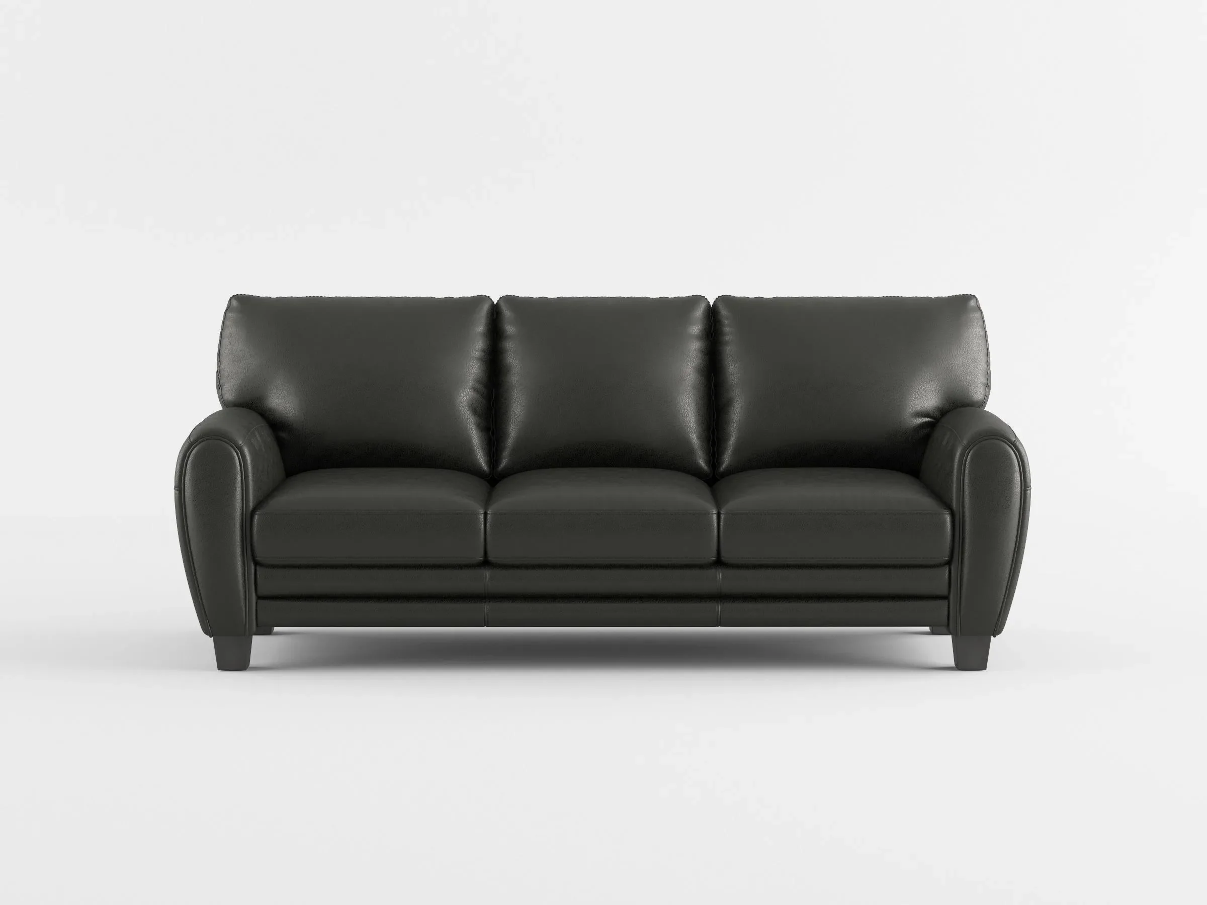 Rubin Black Faux Leather Sofa - Image 3
