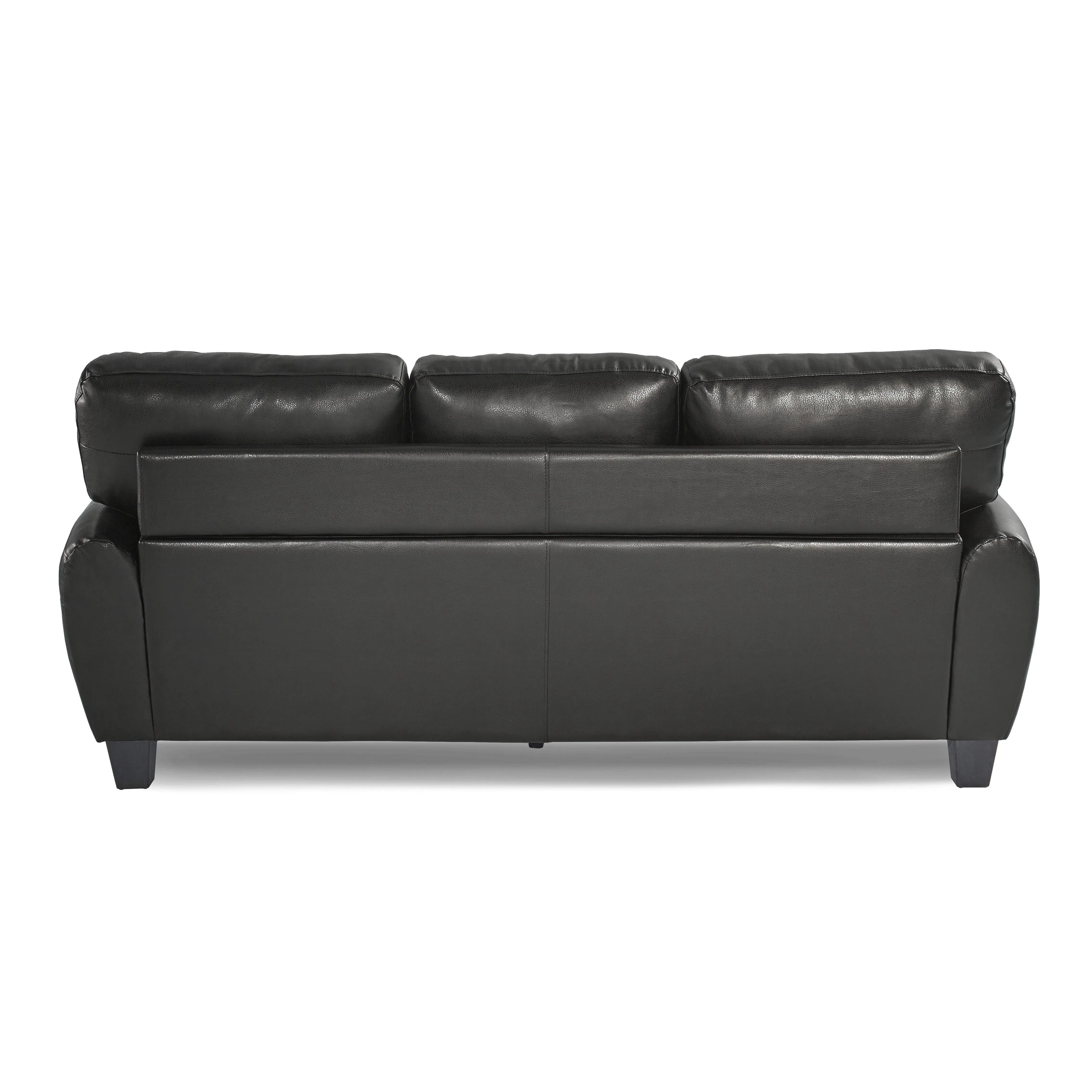 Rubin Black Faux Leather Sofa - Image 5