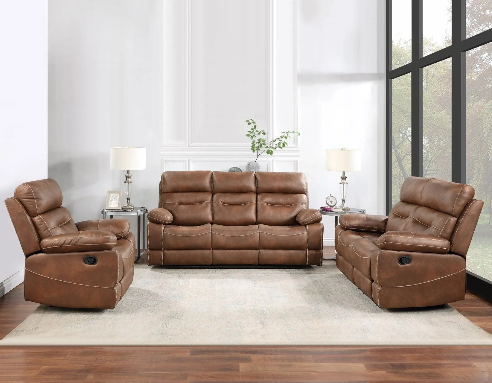 Rudger 3-Piece Brown Manual Motion Reclining Set