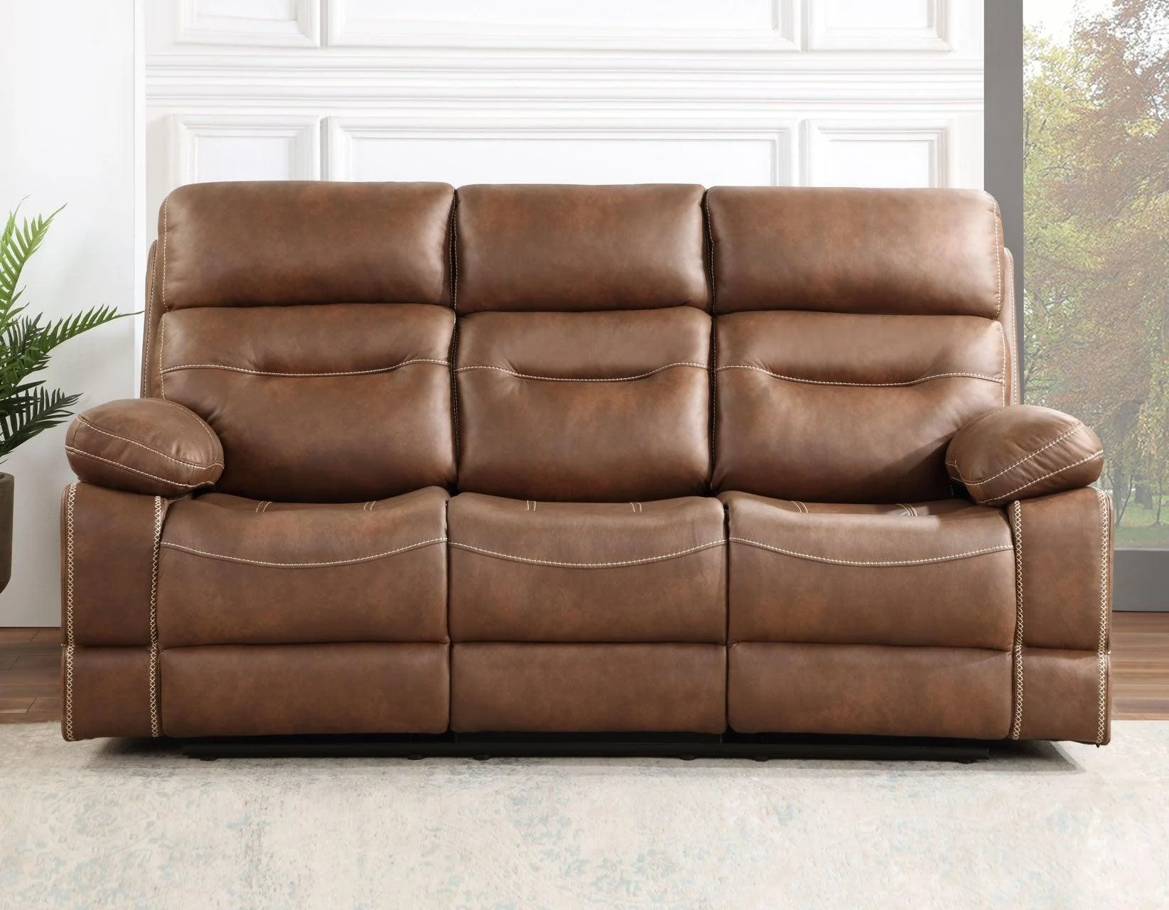 Rudger 3-Piece Brown Manual Motion Reclining Set - Image 3