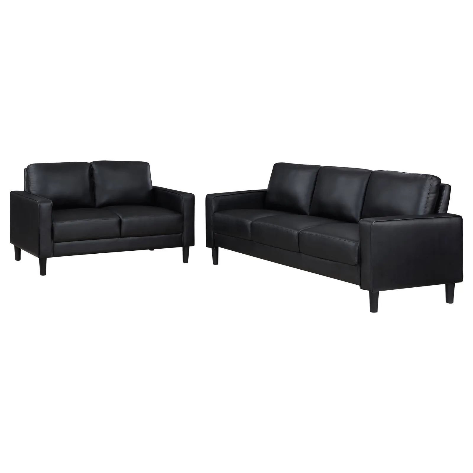 Ruth 2-piece Upholstered Track Arm Sofa Set Black - Image 2