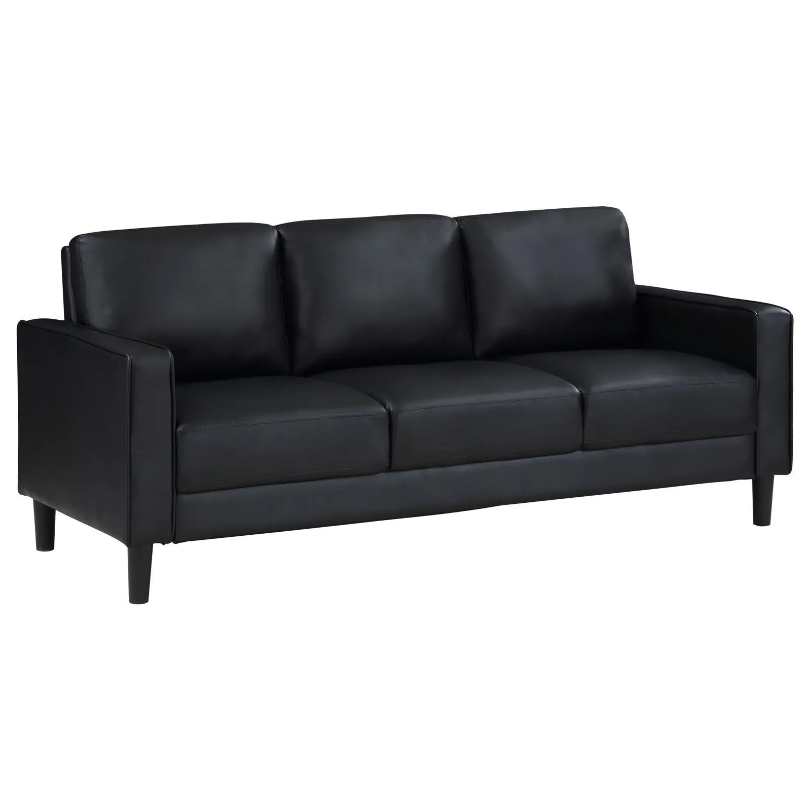 Ruth 2-piece Upholstered Track Arm Sofa Set Black - Image 3