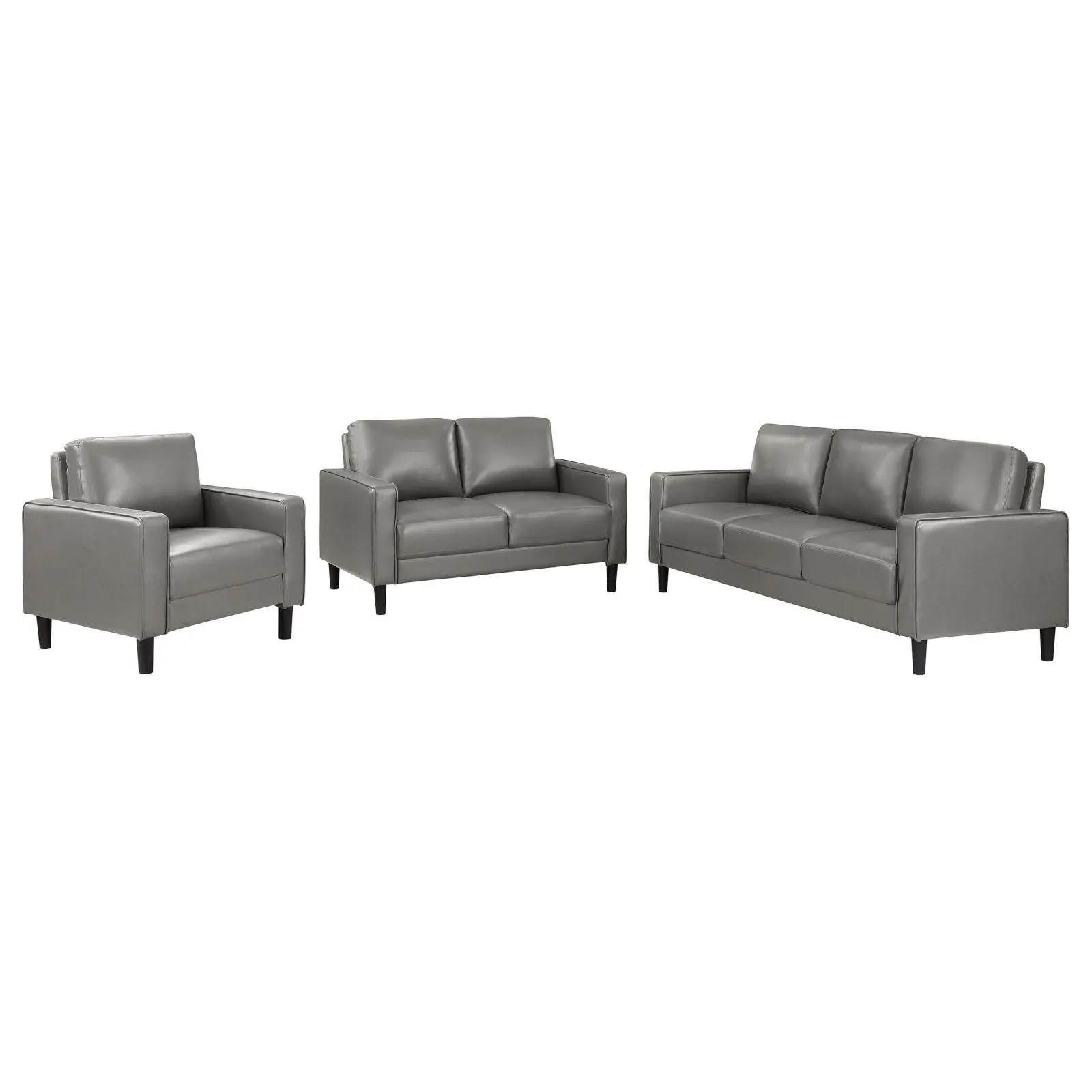 Ruth 3-piece Upholstered Track Arm Sofa Set Grey - Image 2