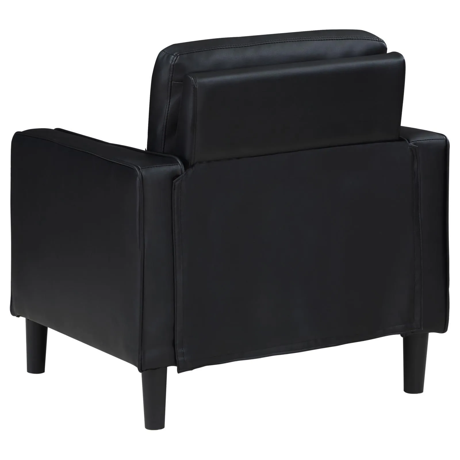 Ruth Black Faux Leather Upholstered Track Arm Accent Chair - Image 5