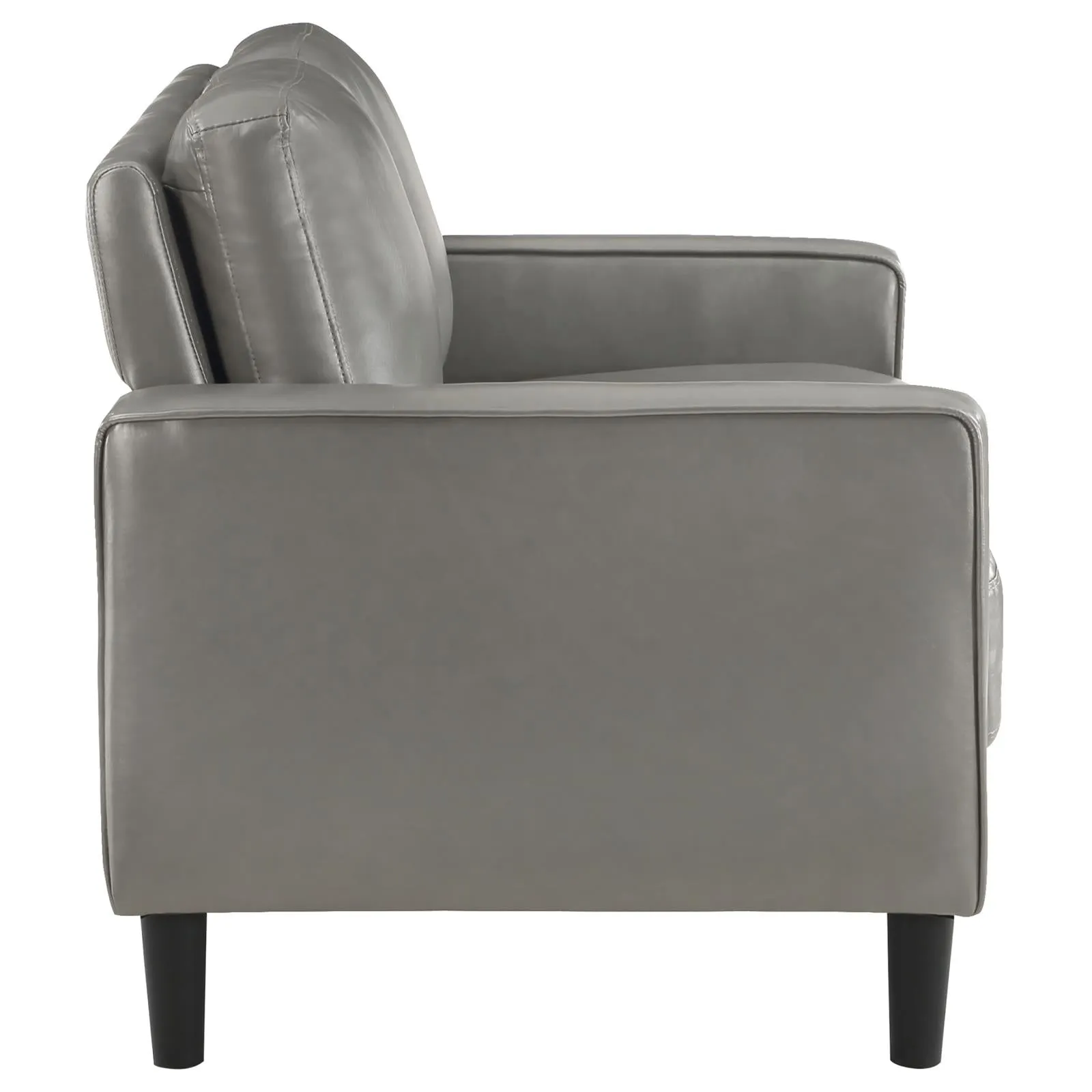 Ruth Gray Upholstered Track Arm Faux Leather Living Room Set - Image 12