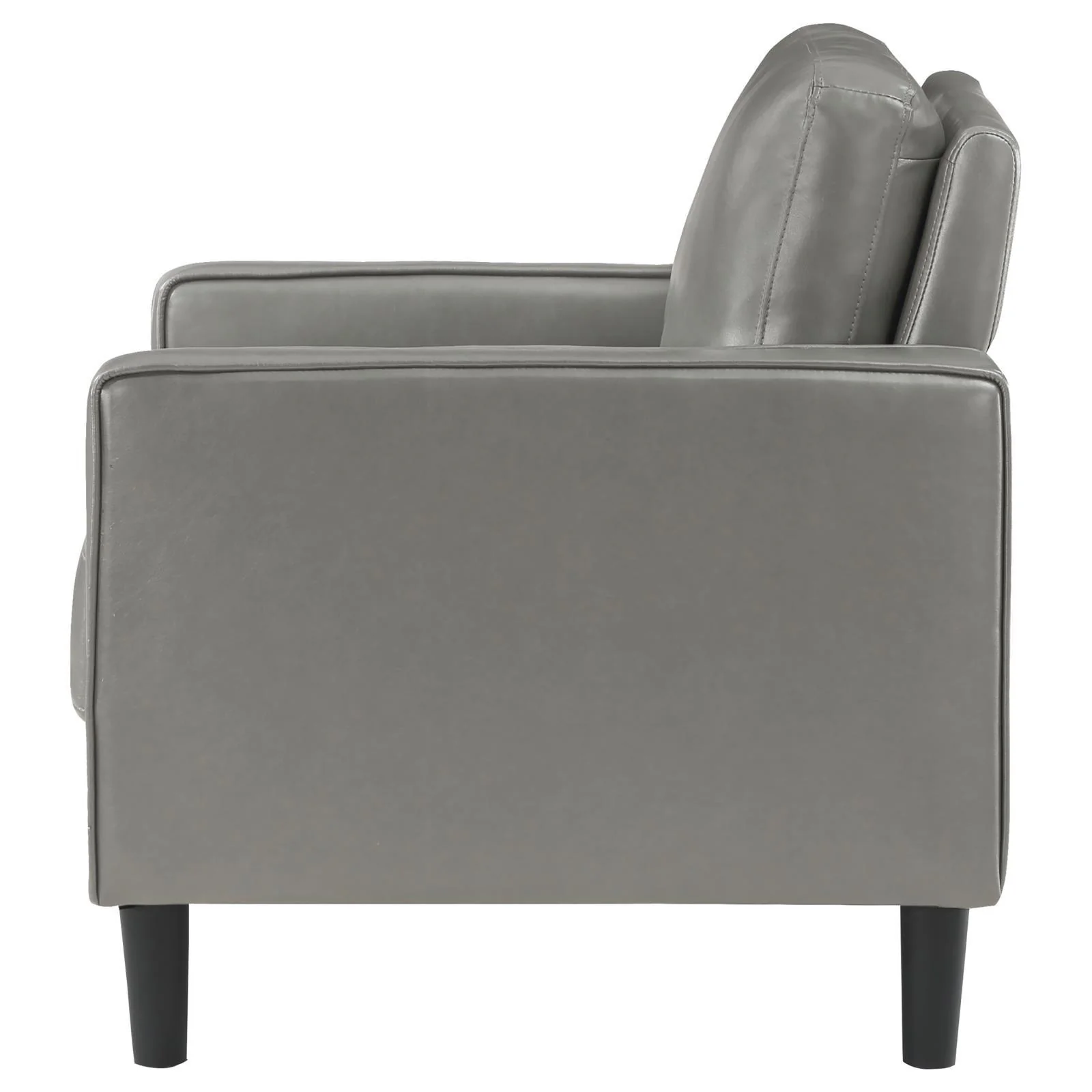Ruth Grey Faux Leather Upholstered Track Arm Accent Chair - Image 5