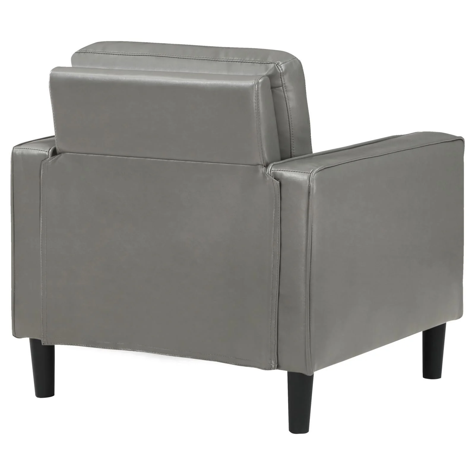 Ruth Grey Faux Leather Upholstered Track Arm Accent Chair - Image 7