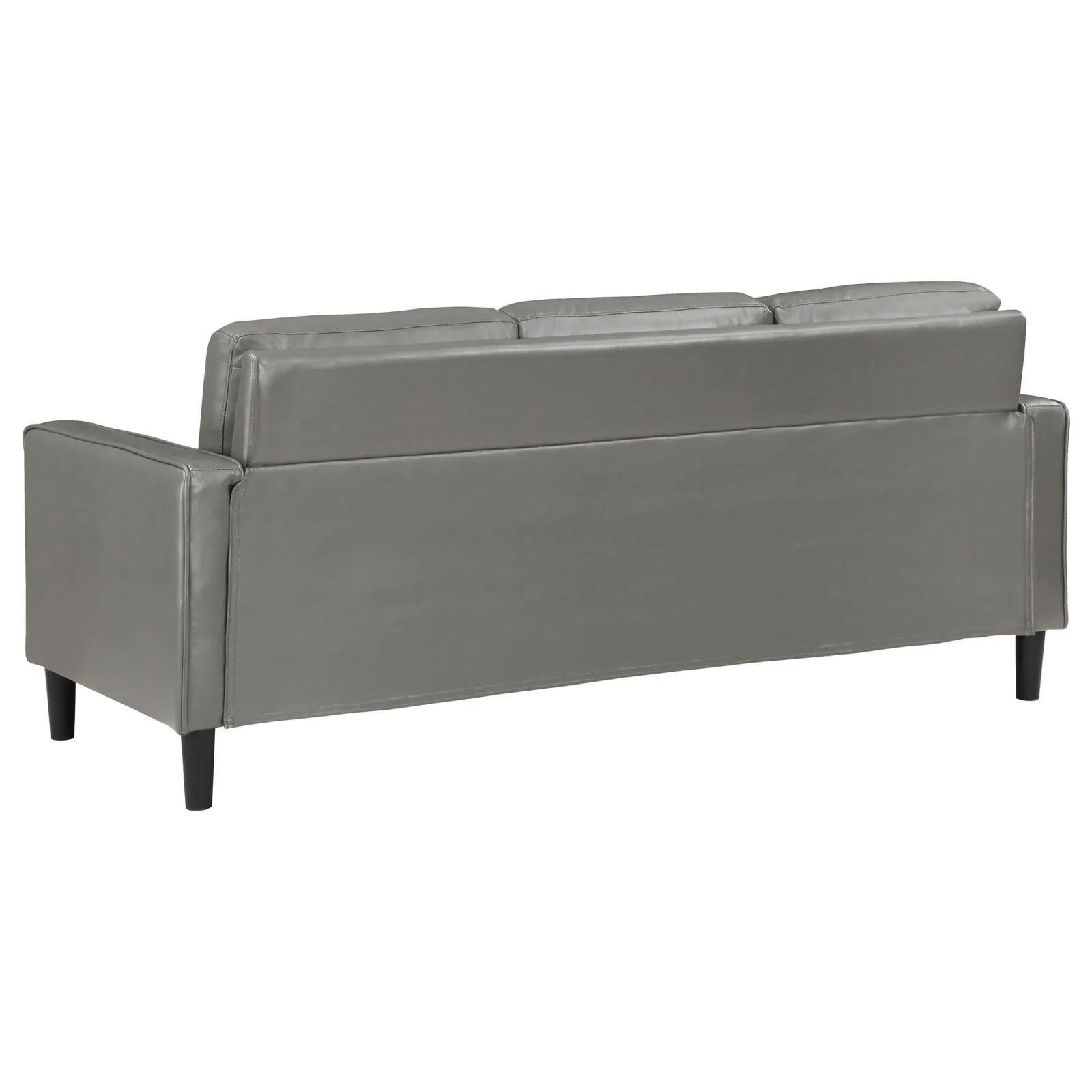 Ruth Grey Upholstered Track Arm Faux Leather Sofa - Image 5