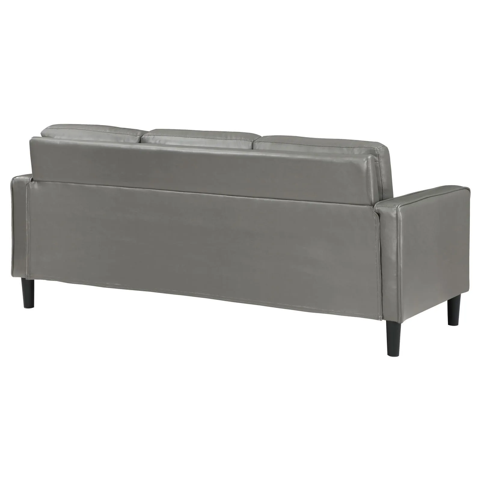 Ruth Grey Upholstered Track Arm Faux Leather Sofa - Image 6