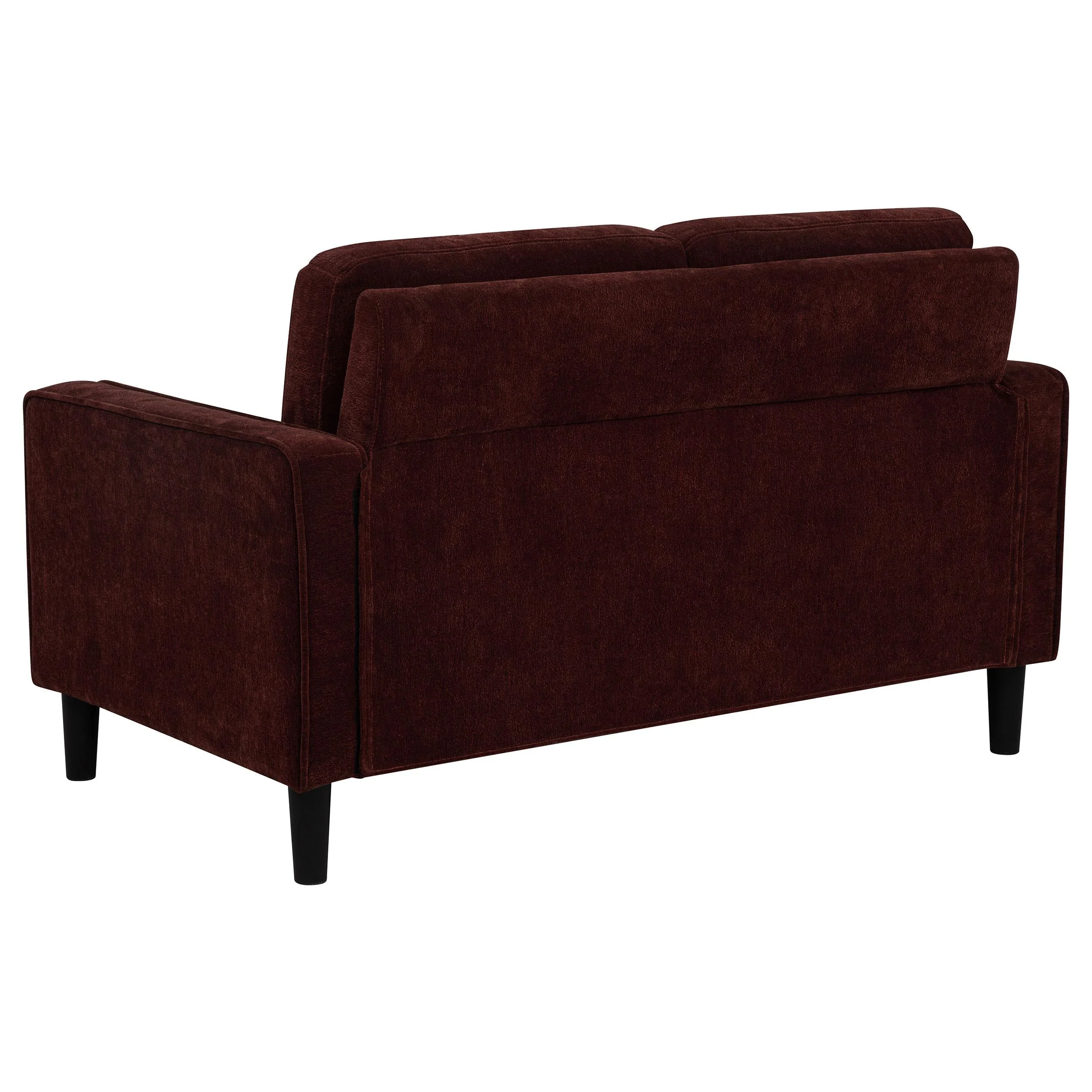 Ruth Rust Red Fabric Upholstered Track Arm Loveseat - Image 5