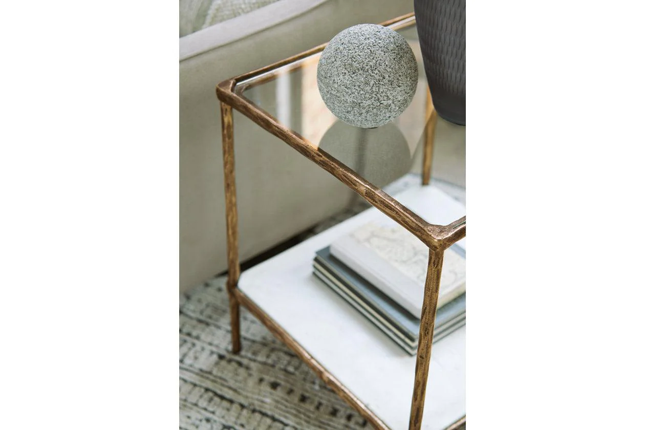Ryandale Antique Brass Finish Accent Table - Image 3