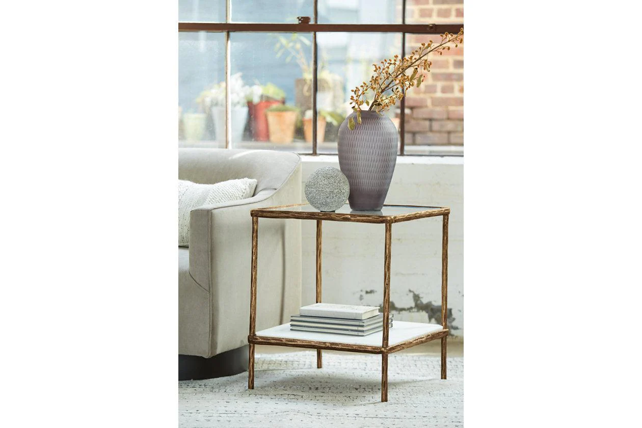 Ryandale Antique Brass Finish Accent Table - Image 4