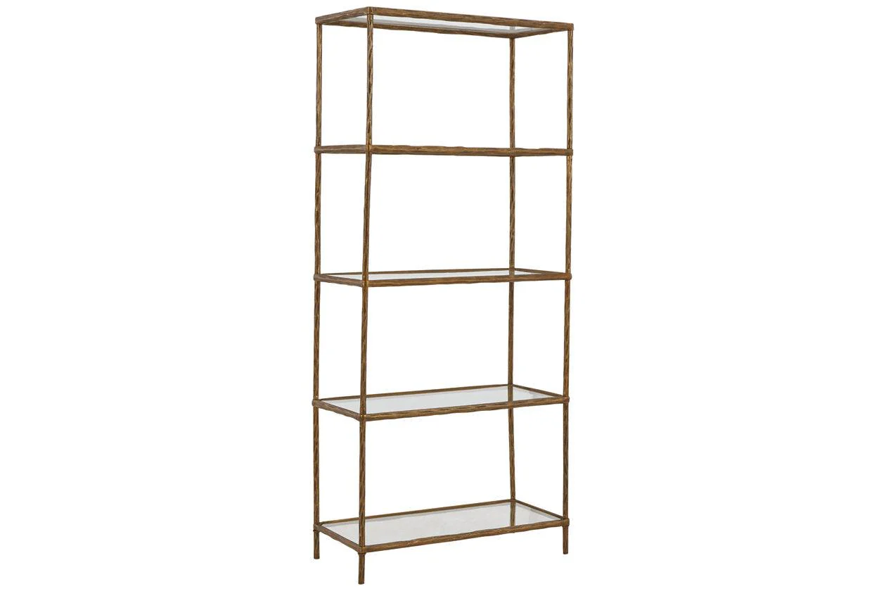 Ryandale Antique Brass Finish Bookcase - Image 4