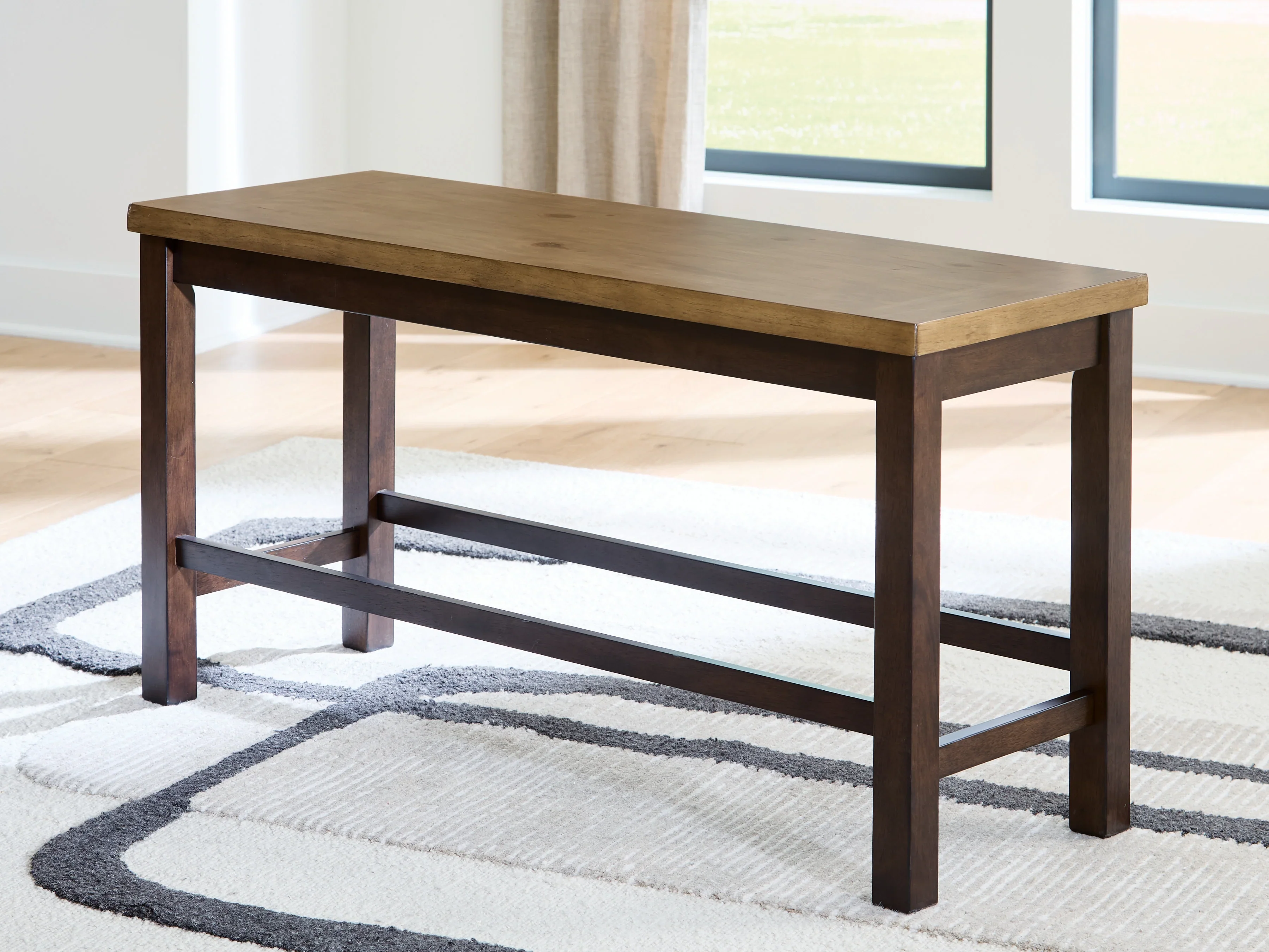 Rylandeen Light Brown/Dark Brown Double Counter Height Bench