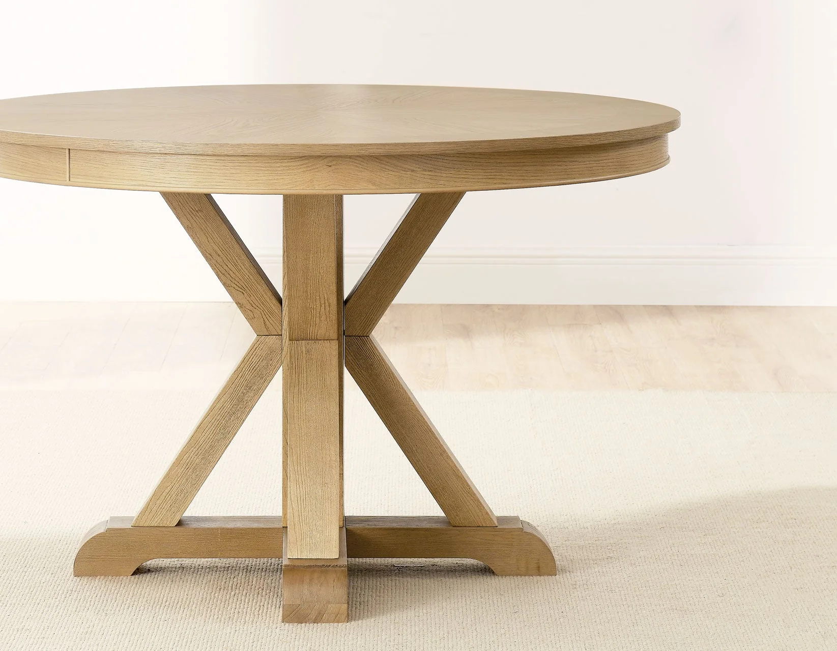 Rylie 48-inch Round Dining Table with Folding Game Top, Natural Finish - Image 3