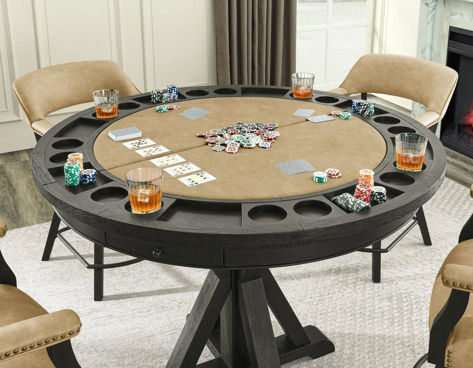 Rylie 6-PIece Counter Game Dining Set, Black Finish - Image 11