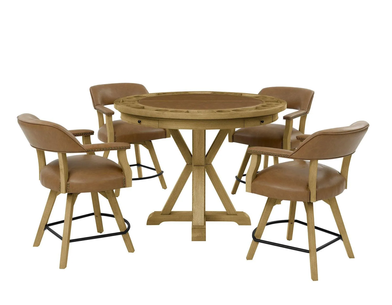 Rylie 6-Piece Counter Game Dining Set, Natural Finish - Image 22