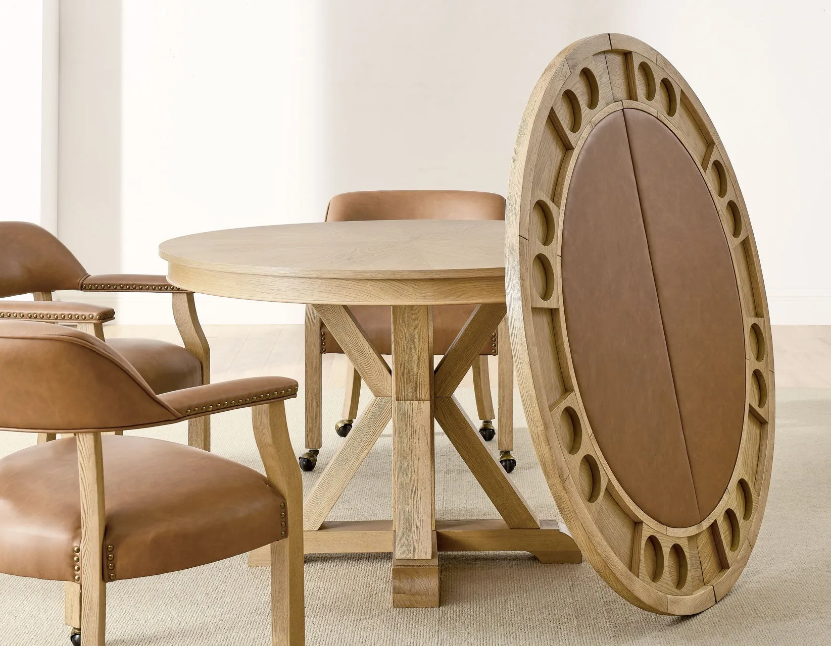 Rylie 6-Piece Game Dining Set, Natural Finish - Image 6