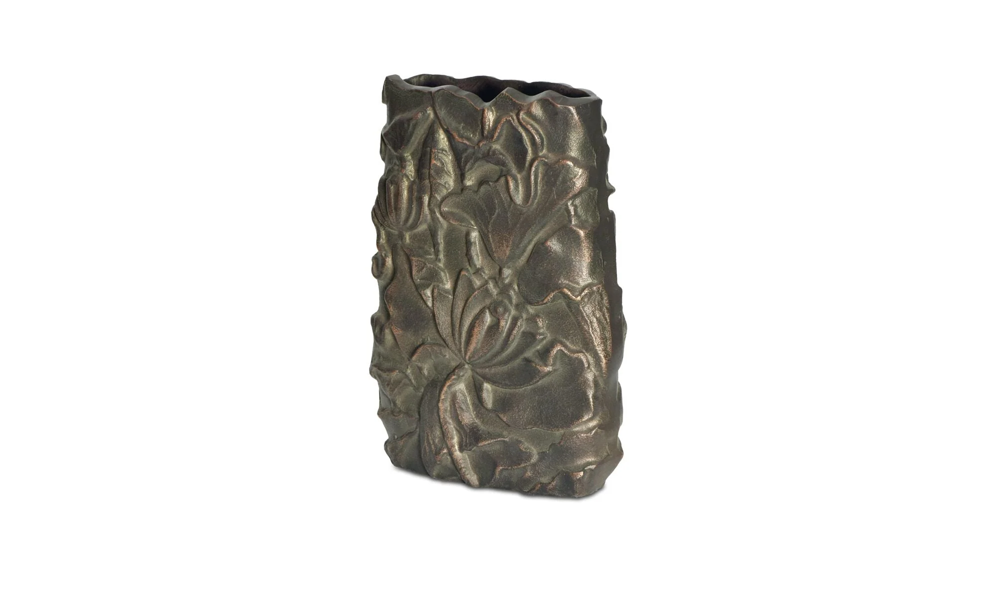 Sabine Cast Aluminum Vase Antique Brass - Image 4