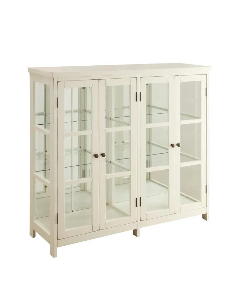 Sable White 4-Door Display Accent Cabinet - Image 2