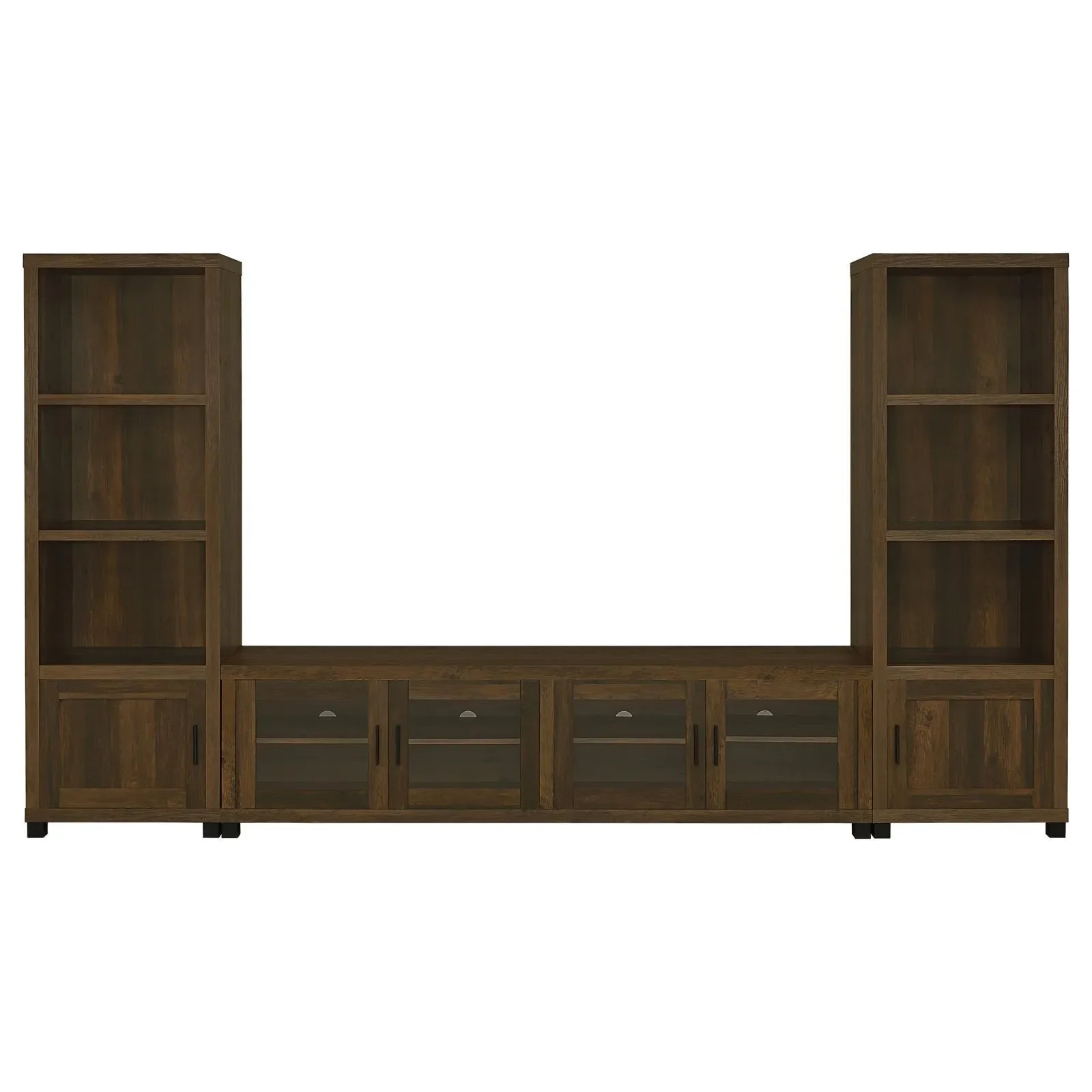 Sachin Dark Pine 3-piece Entertainment Center With 79" TV Stand - Image 2