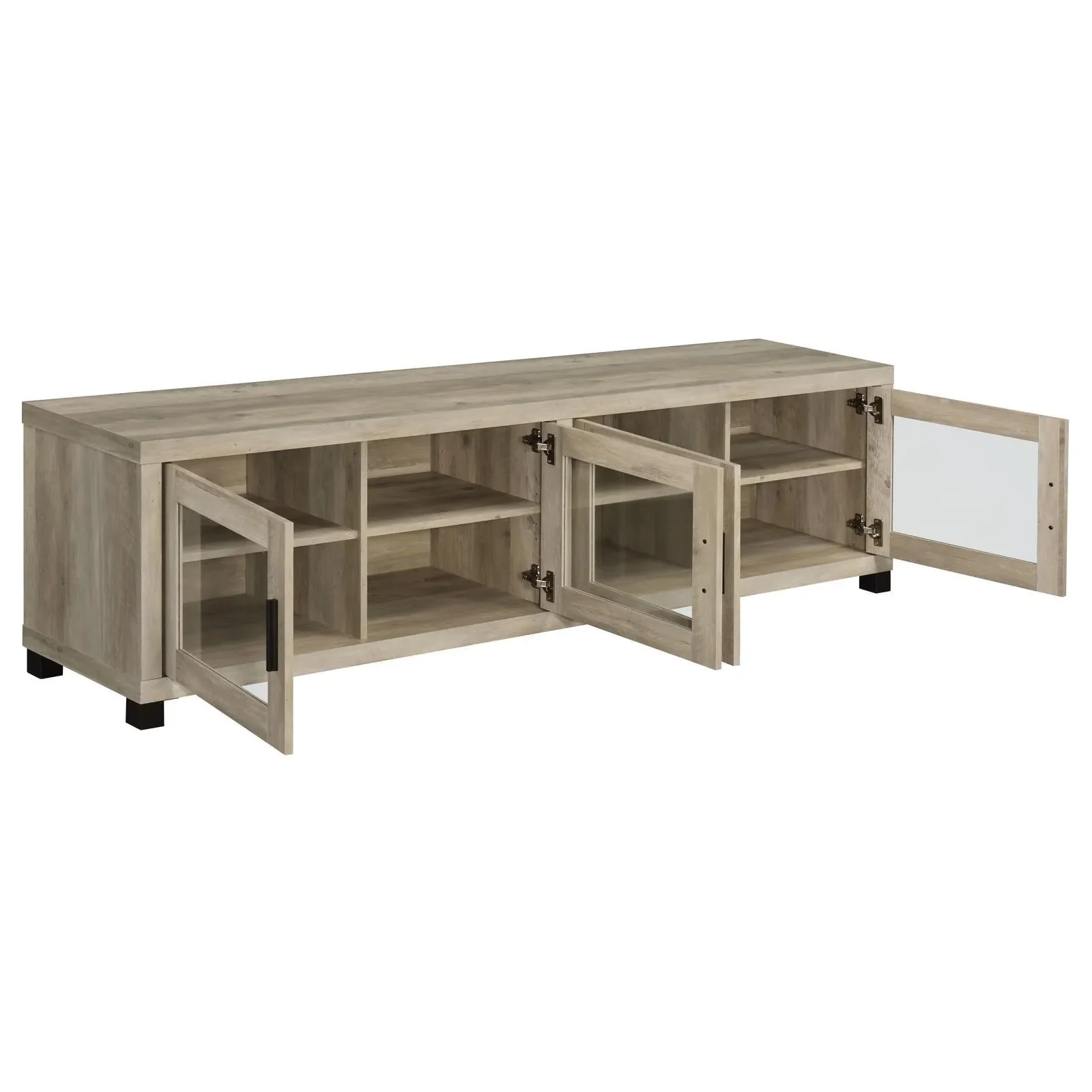 Sachin Rectangular TV Console with Glass Doors - Image 3