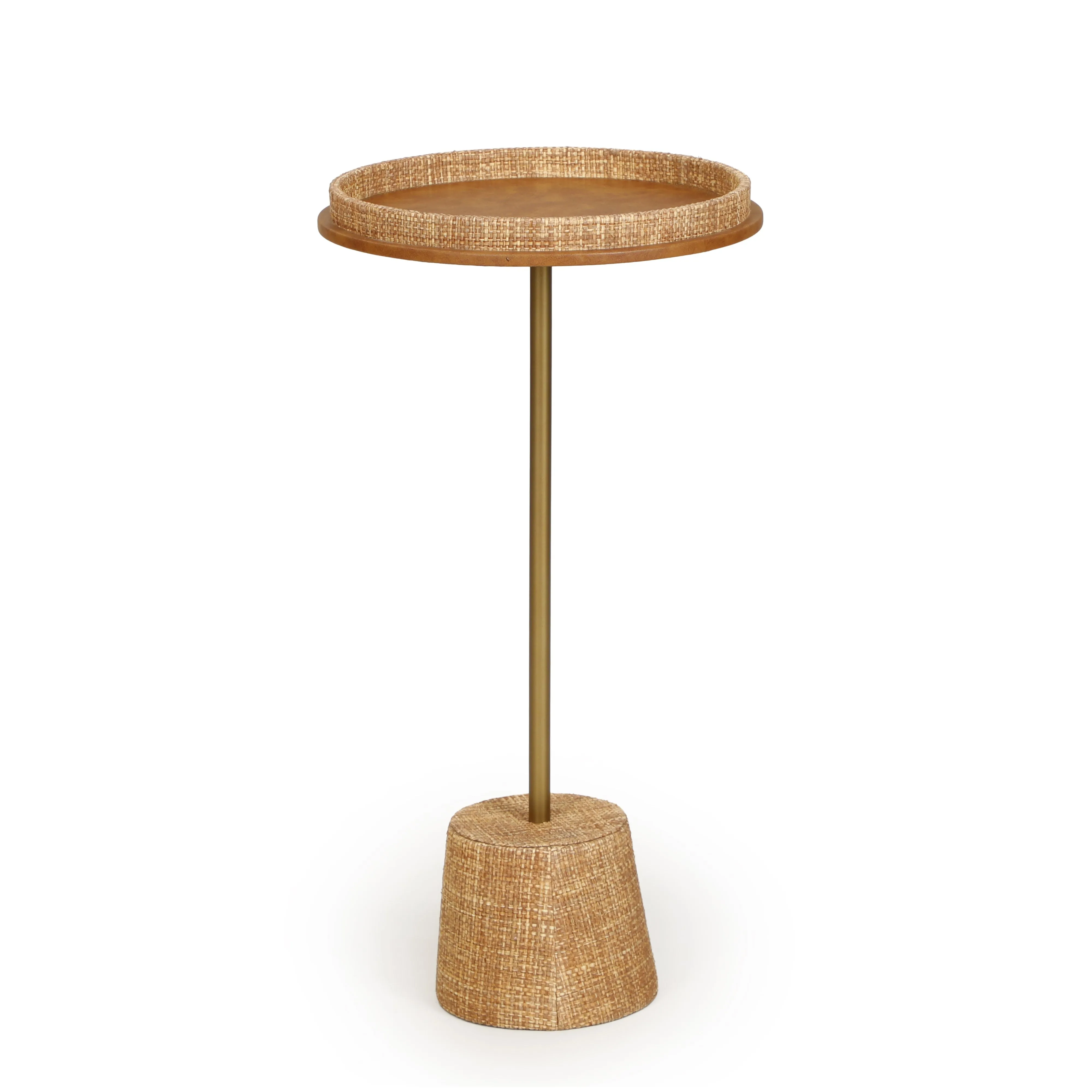 Saddle Natural Raffia Designer Side Table - Image 4