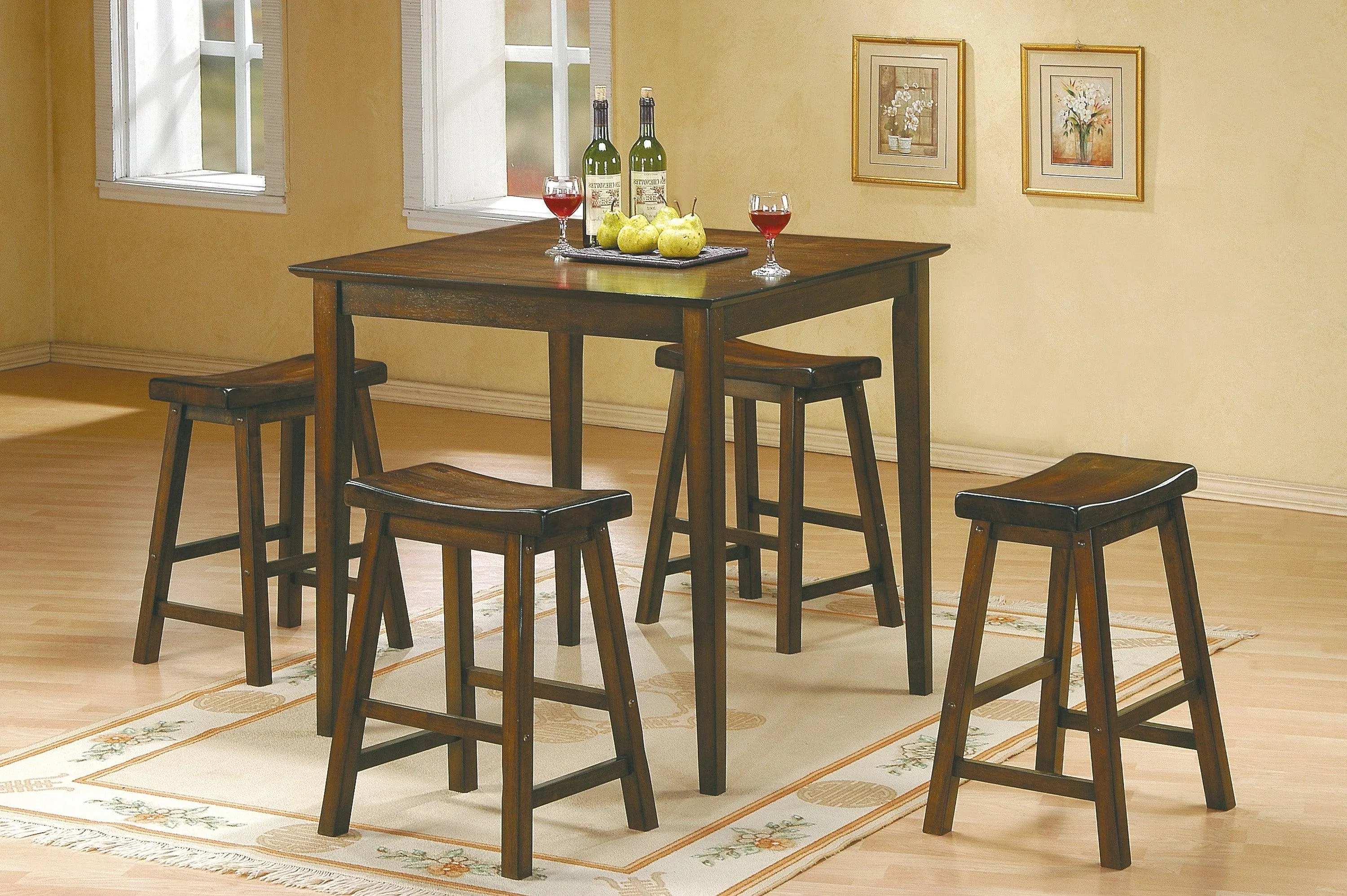Saddleback Warm Cherry Dining Stool, RTA, Set of 2 - Image 2