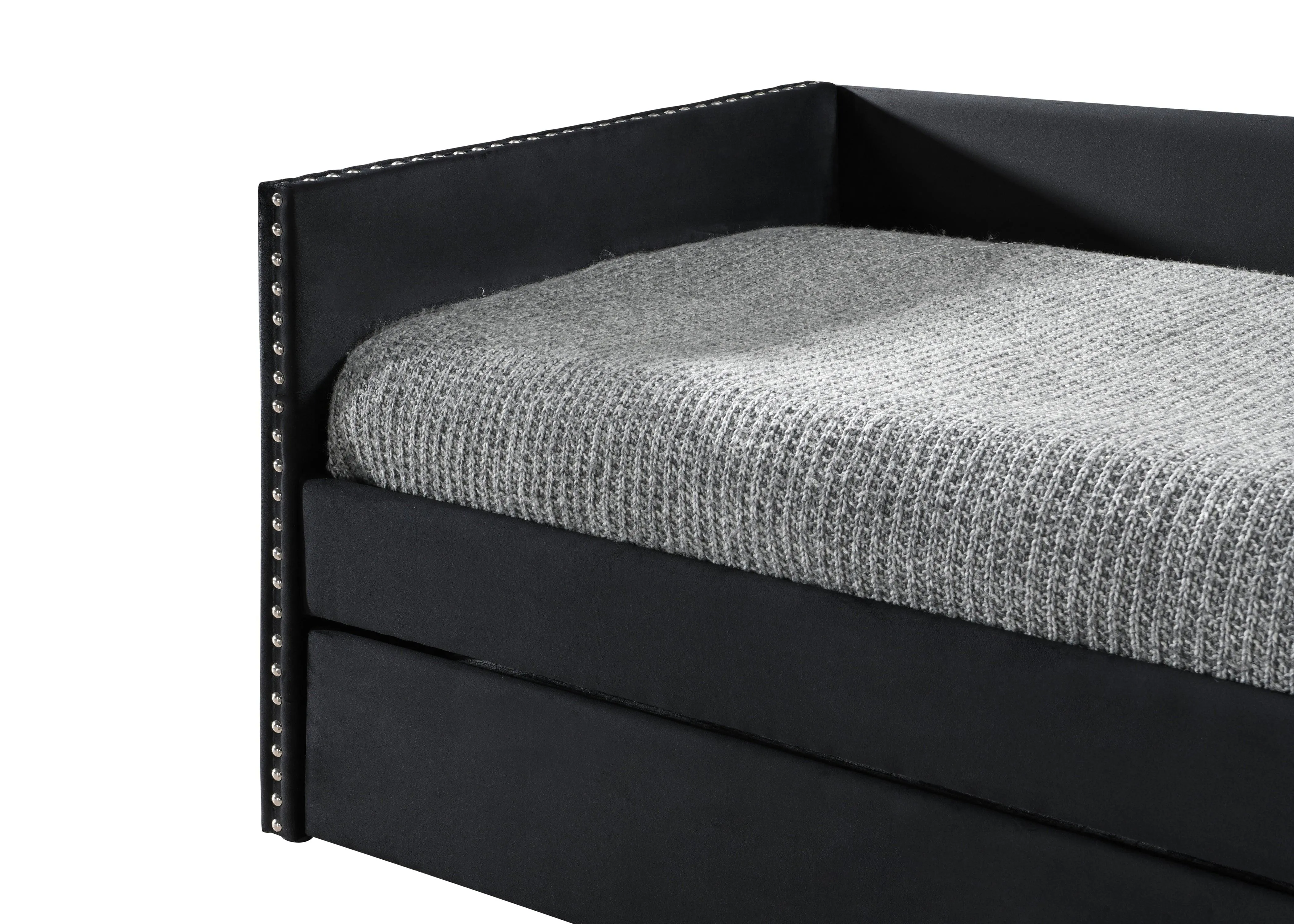 Sadie Black Velvet Twin Daybed - Image 4