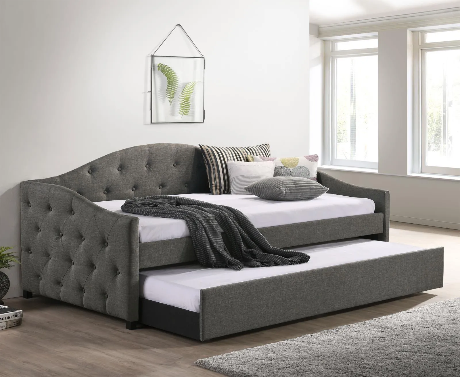 Sadie Upholstered Twin Daybed with Trundle - Image 9
