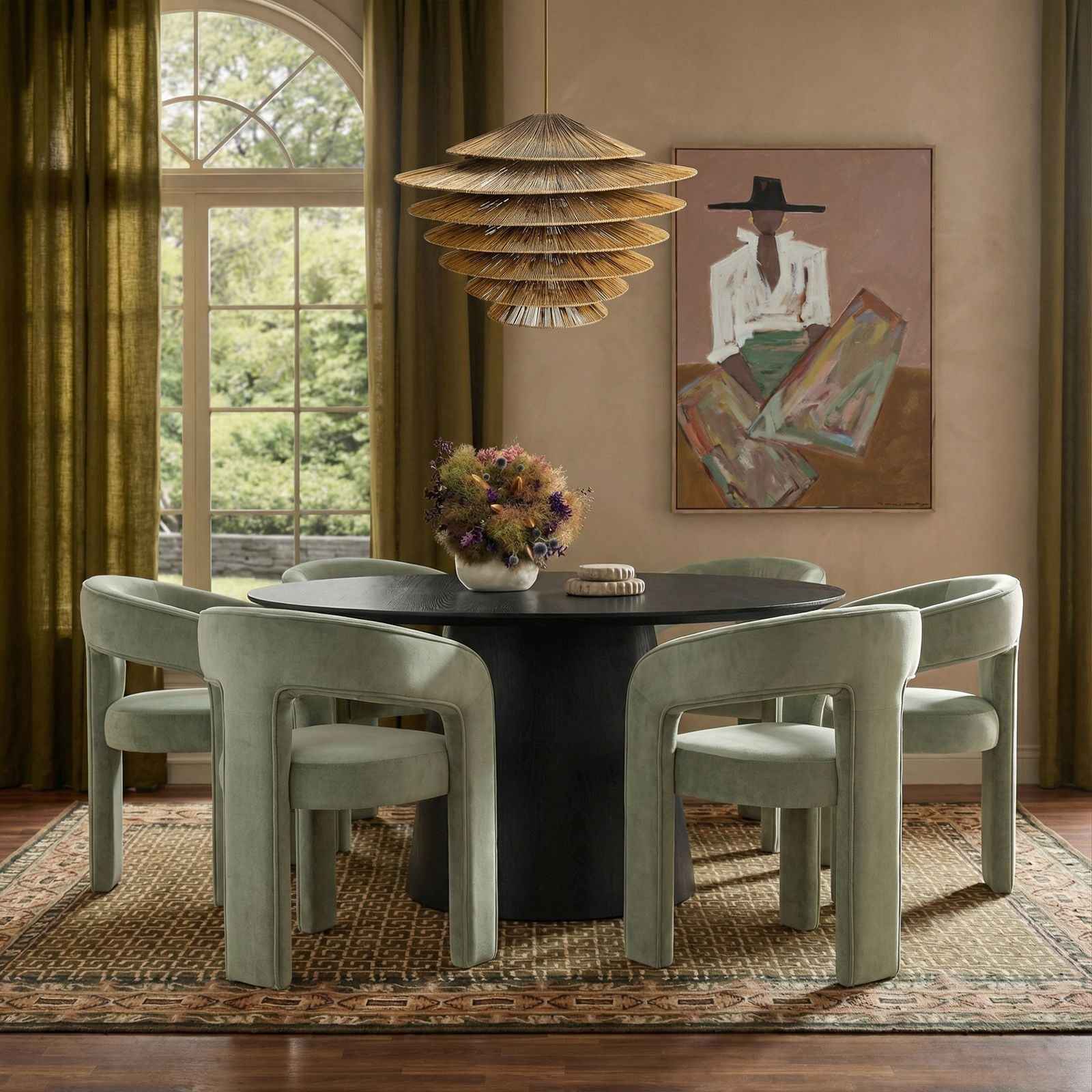 Sahara Round Oak Dining Table (41"-60") - Image 17