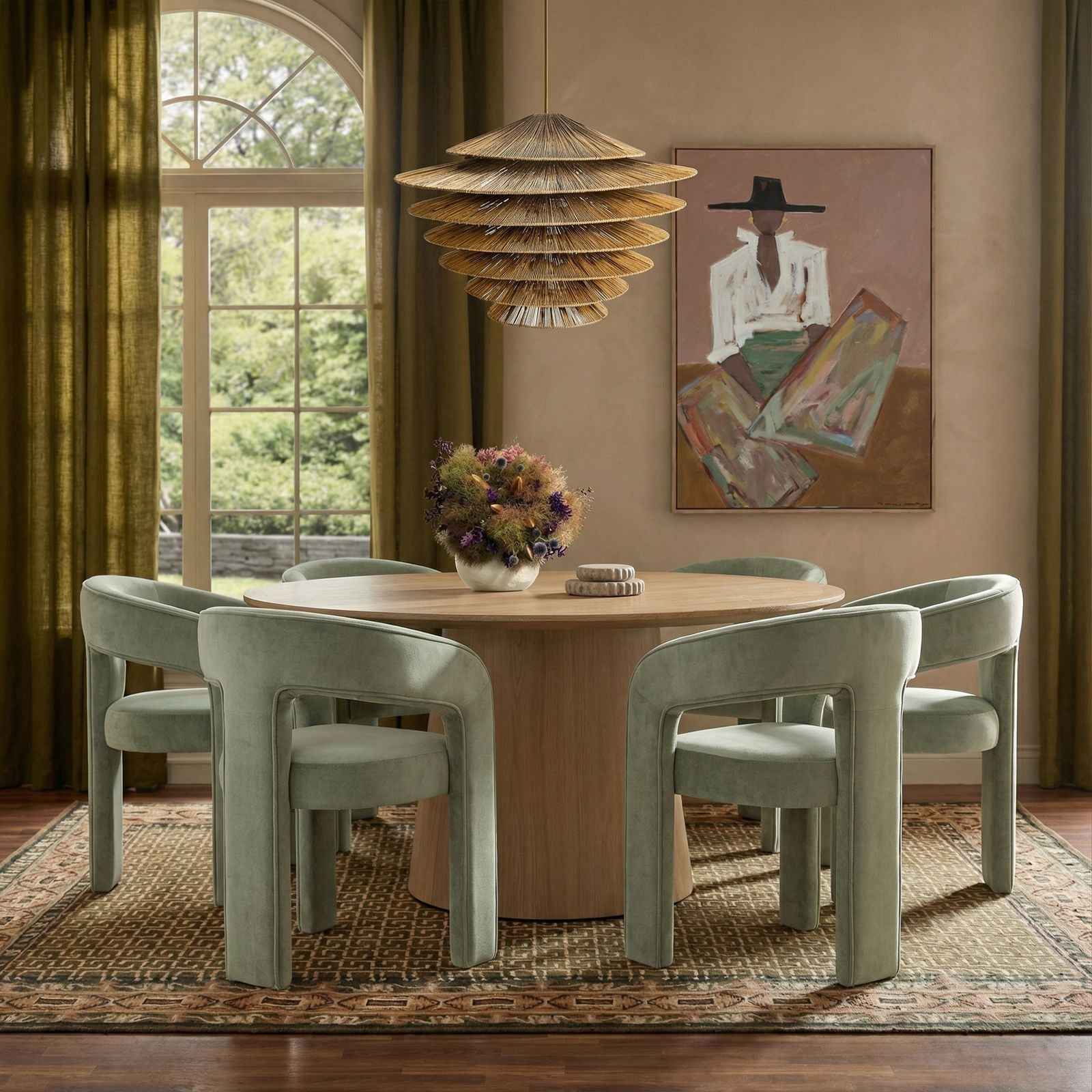 Sahara Round Oak Dining Table (41"-60") - Image 25
