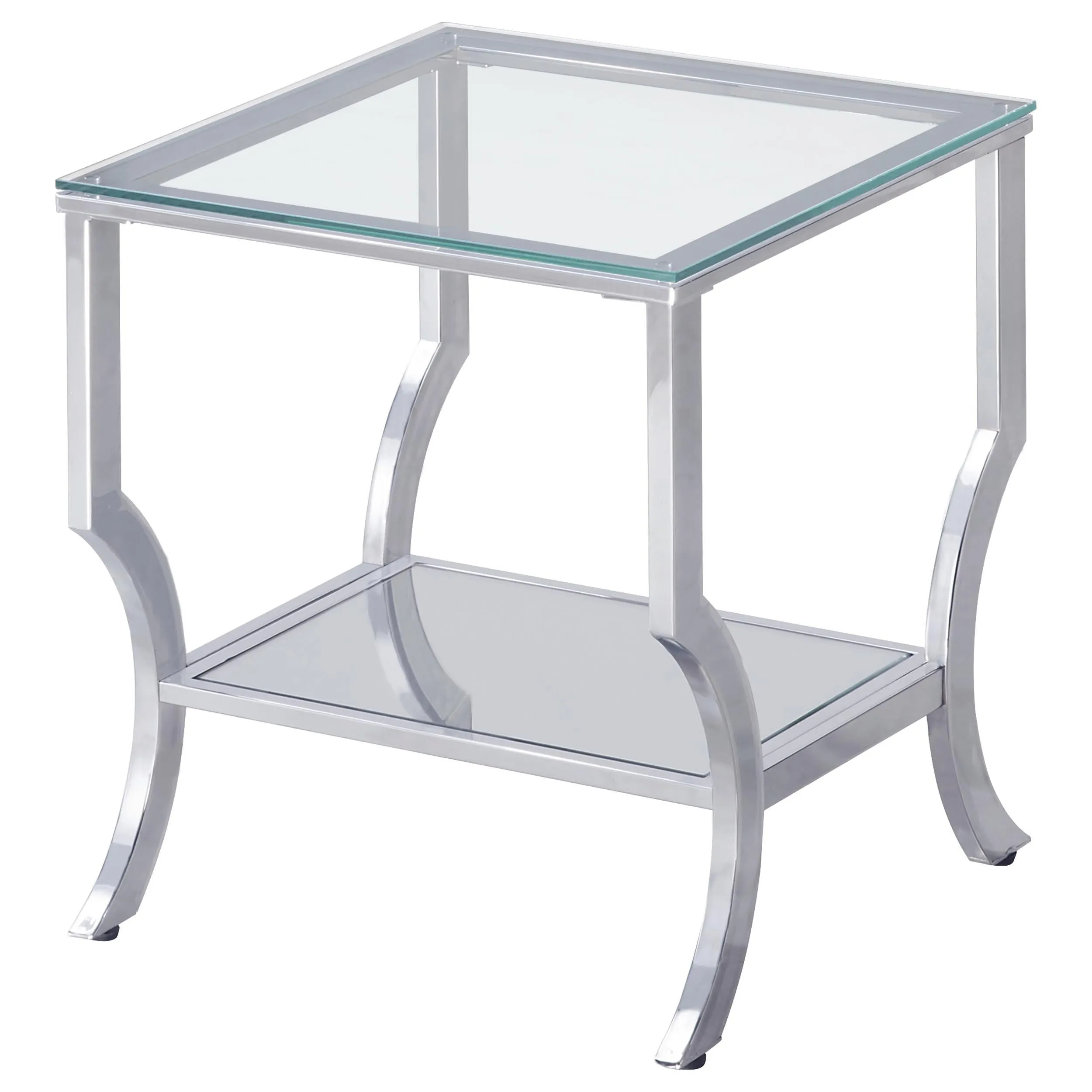 Saide Chrome 2-Piece Glass Top Coffee and End Table Set - Image 3