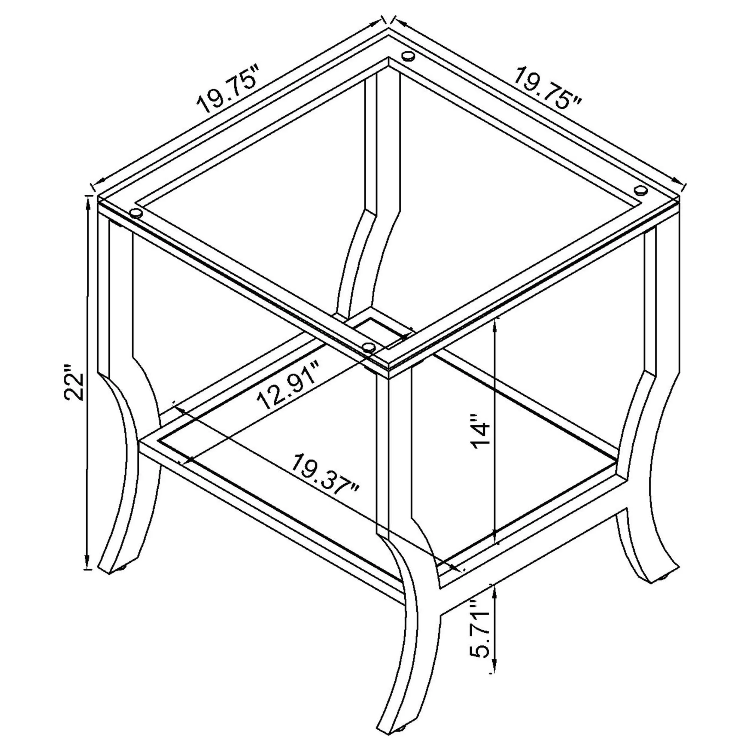 Saide Chrome 2-Piece Glass Top Coffee and End Table Set - Image 5
