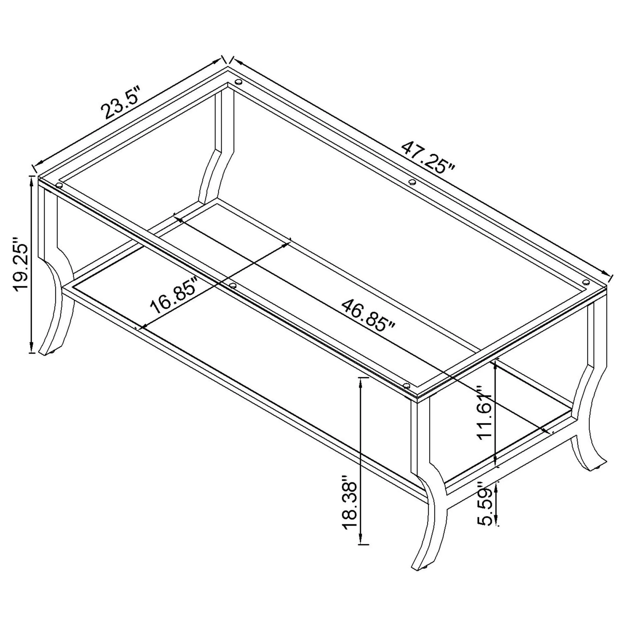 Saide Chrome 2-Piece Glass Top Coffee and End Table Set - Image 6