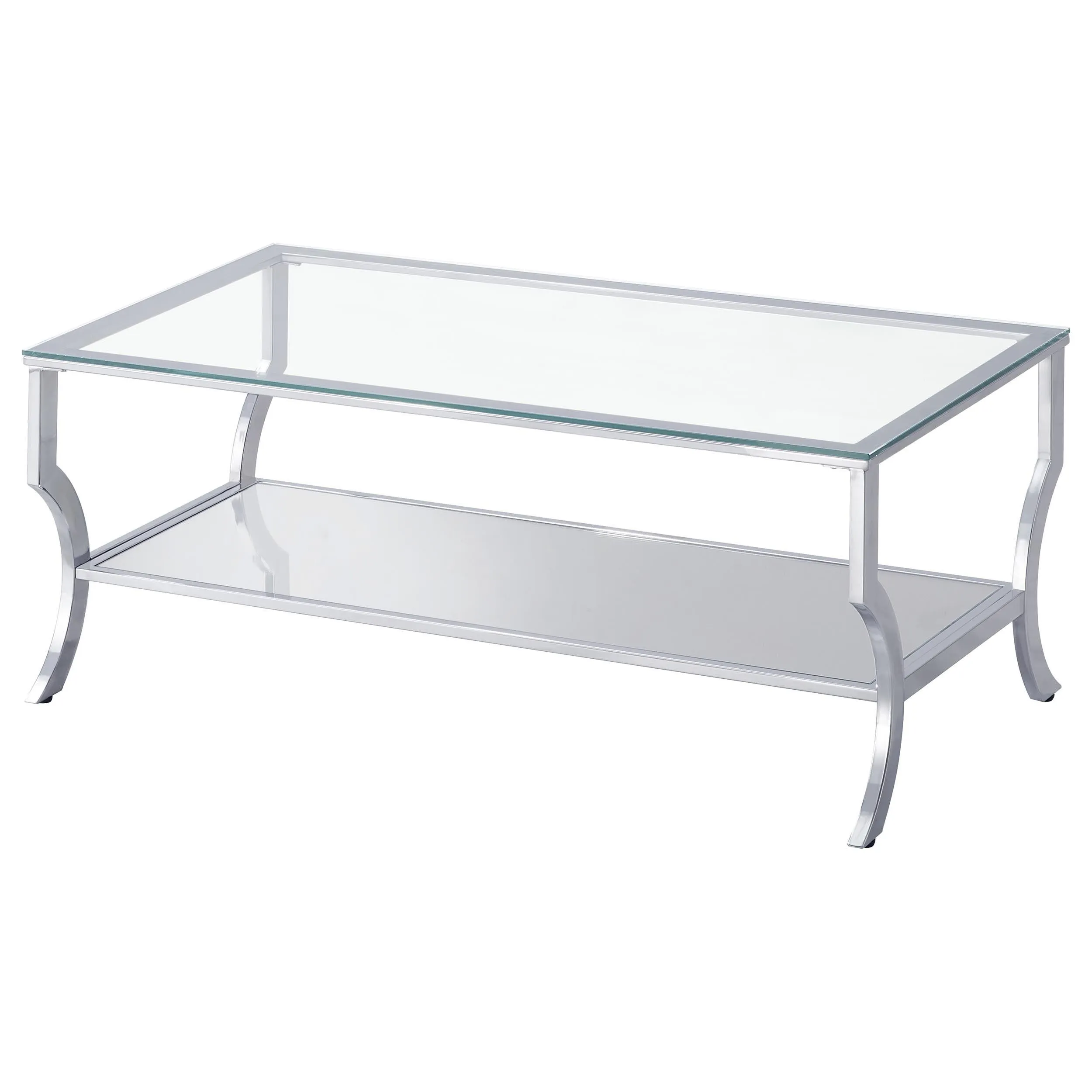 Saide Chrome 3-Piece Glass Top Coffee and End Table Set - Image 4