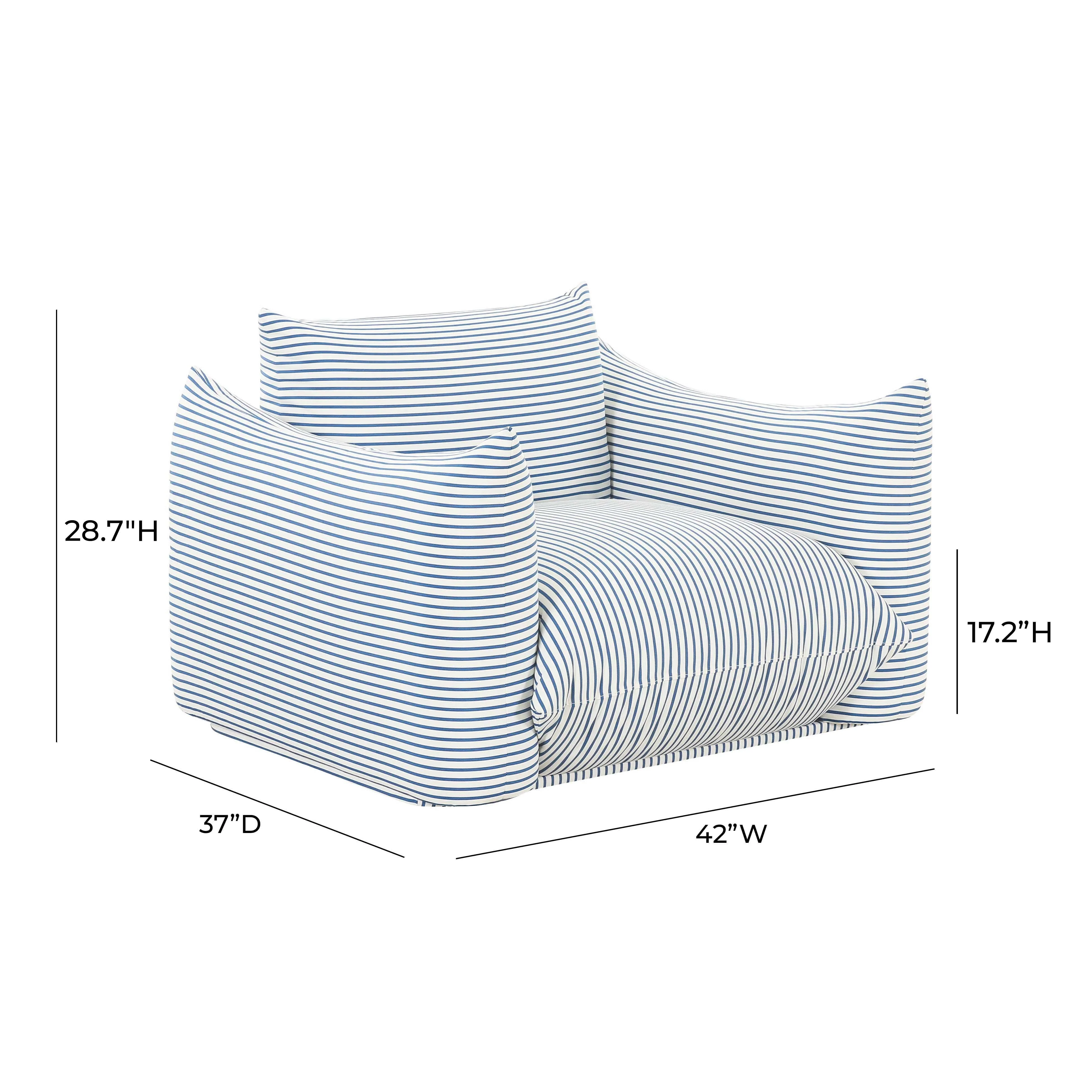 Saint Tropez Striped Stuffed Indoor / Outdoor Armchair - Image 12