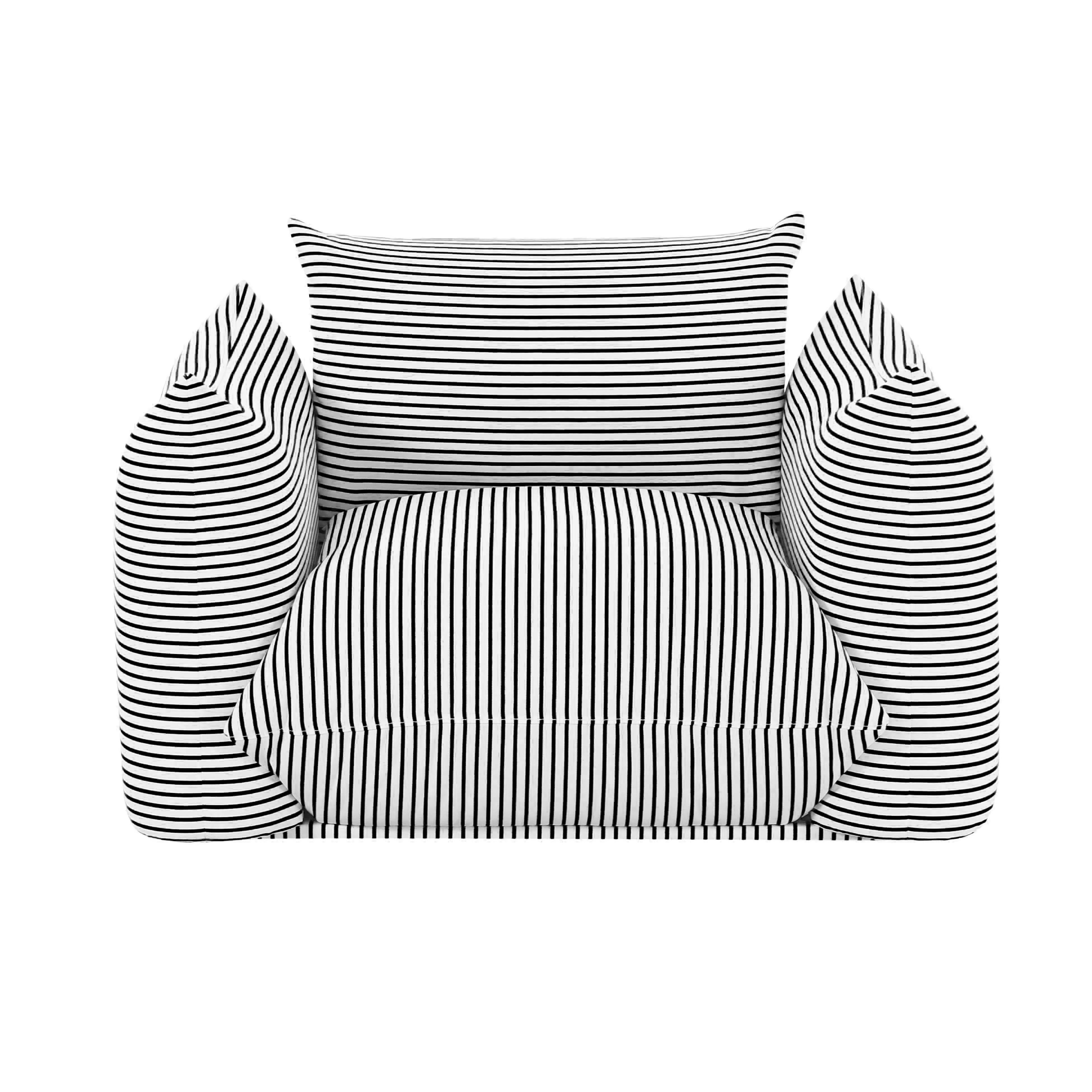 Saint Tropez Striped Stuffed Indoor / Outdoor Armchair - Image 15