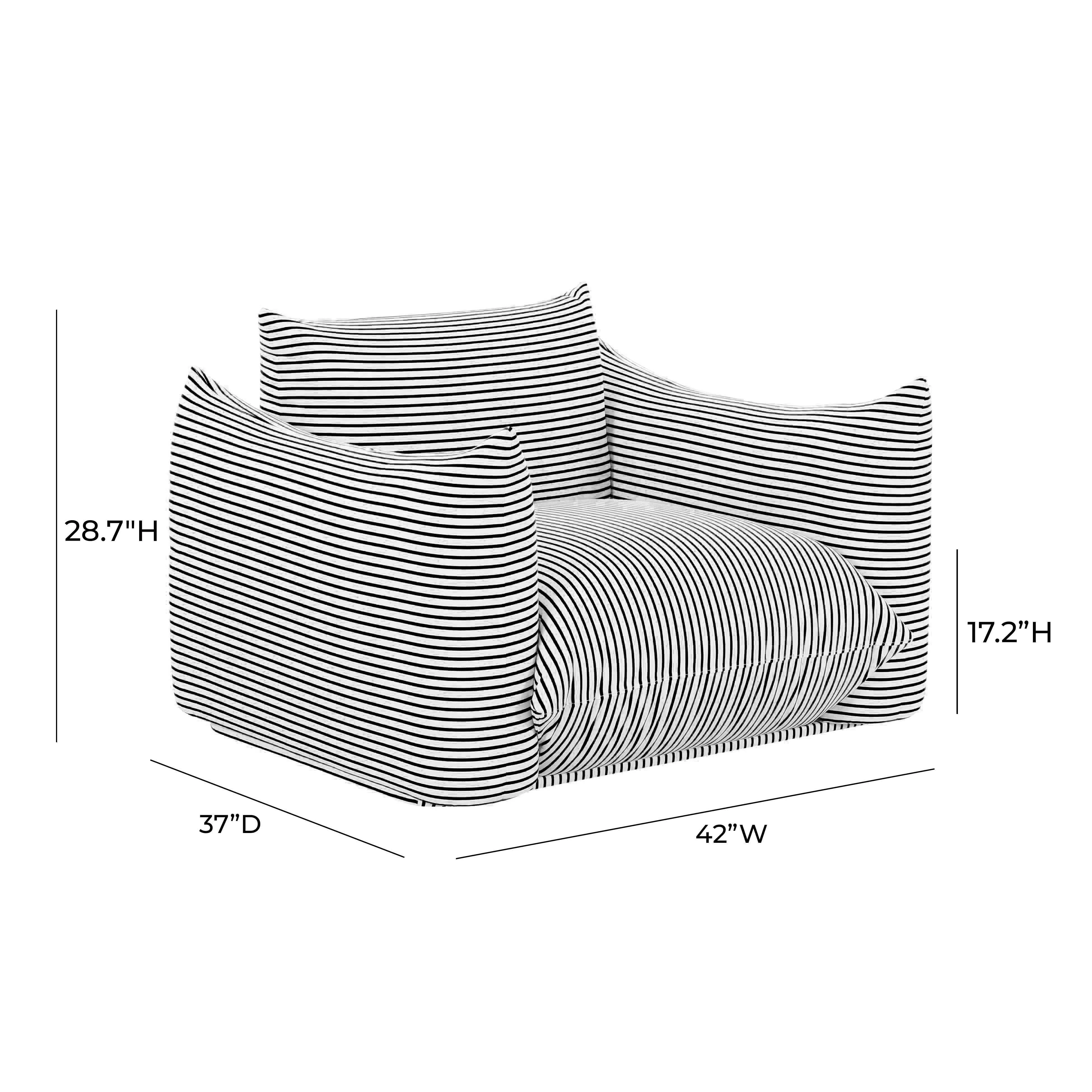 Saint Tropez Striped Stuffed Indoor / Outdoor Armchair - Image 18