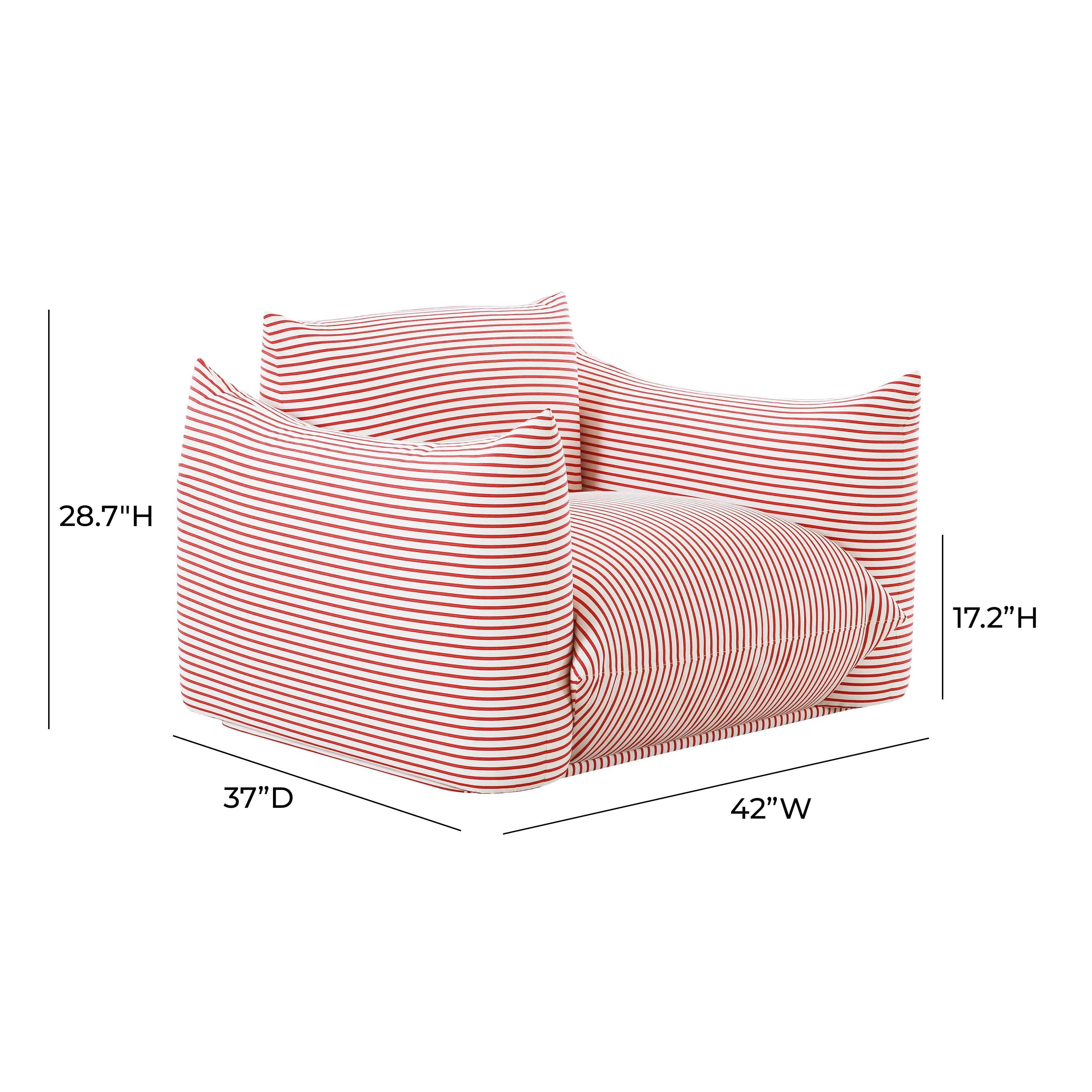 Saint Tropez Striped Stuffed Indoor / Outdoor Armchair - Image 6